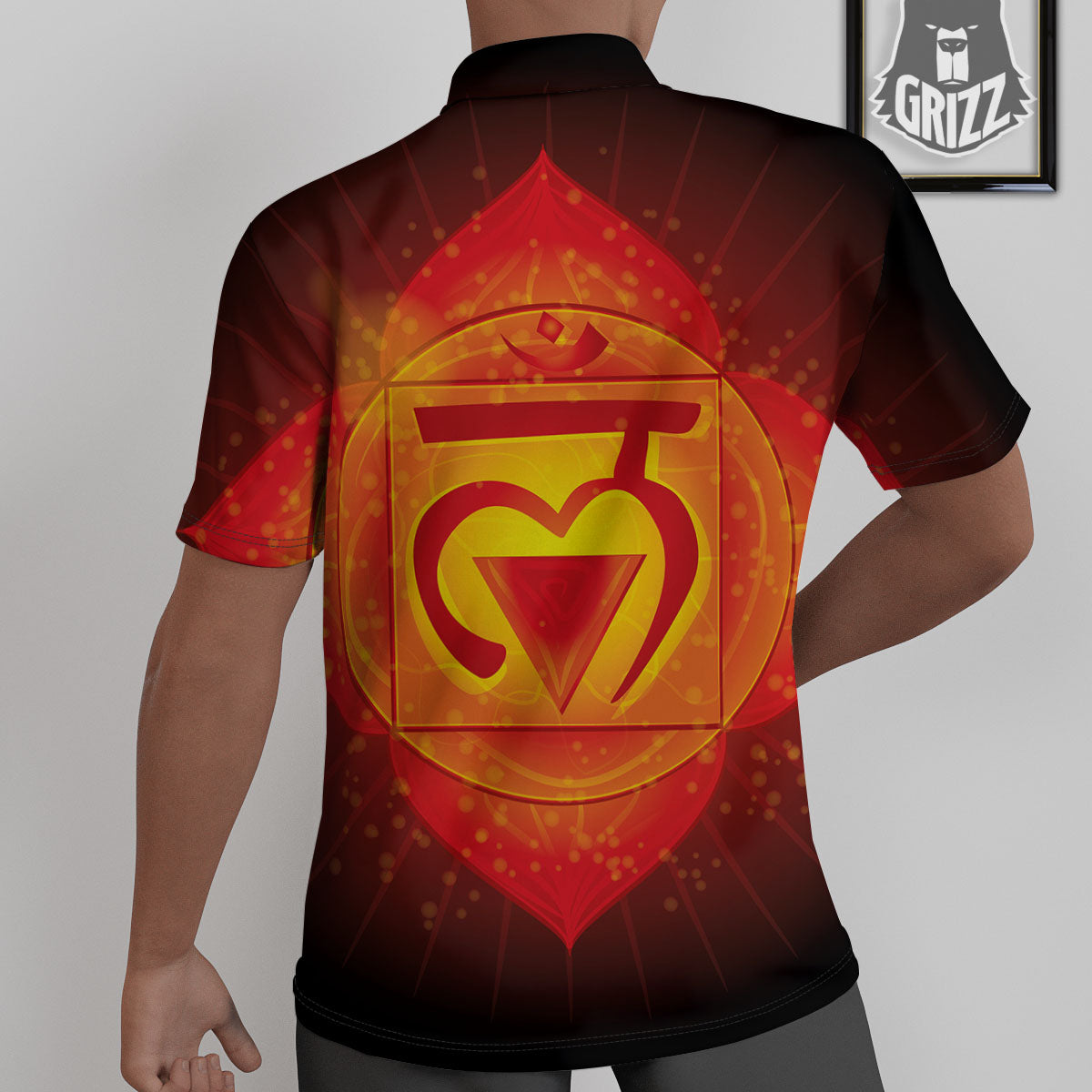 Spiritual Muladhara Chakra Print Untucked Shirts-grizzshop