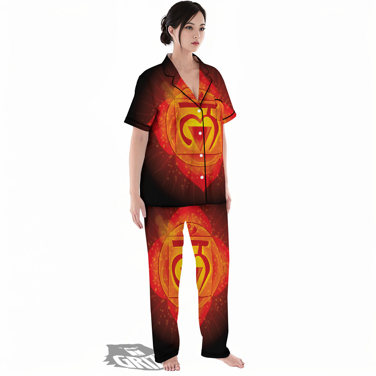 Spiritual Muladhara Chakra Print Women's Pajamas Set-grizzshop