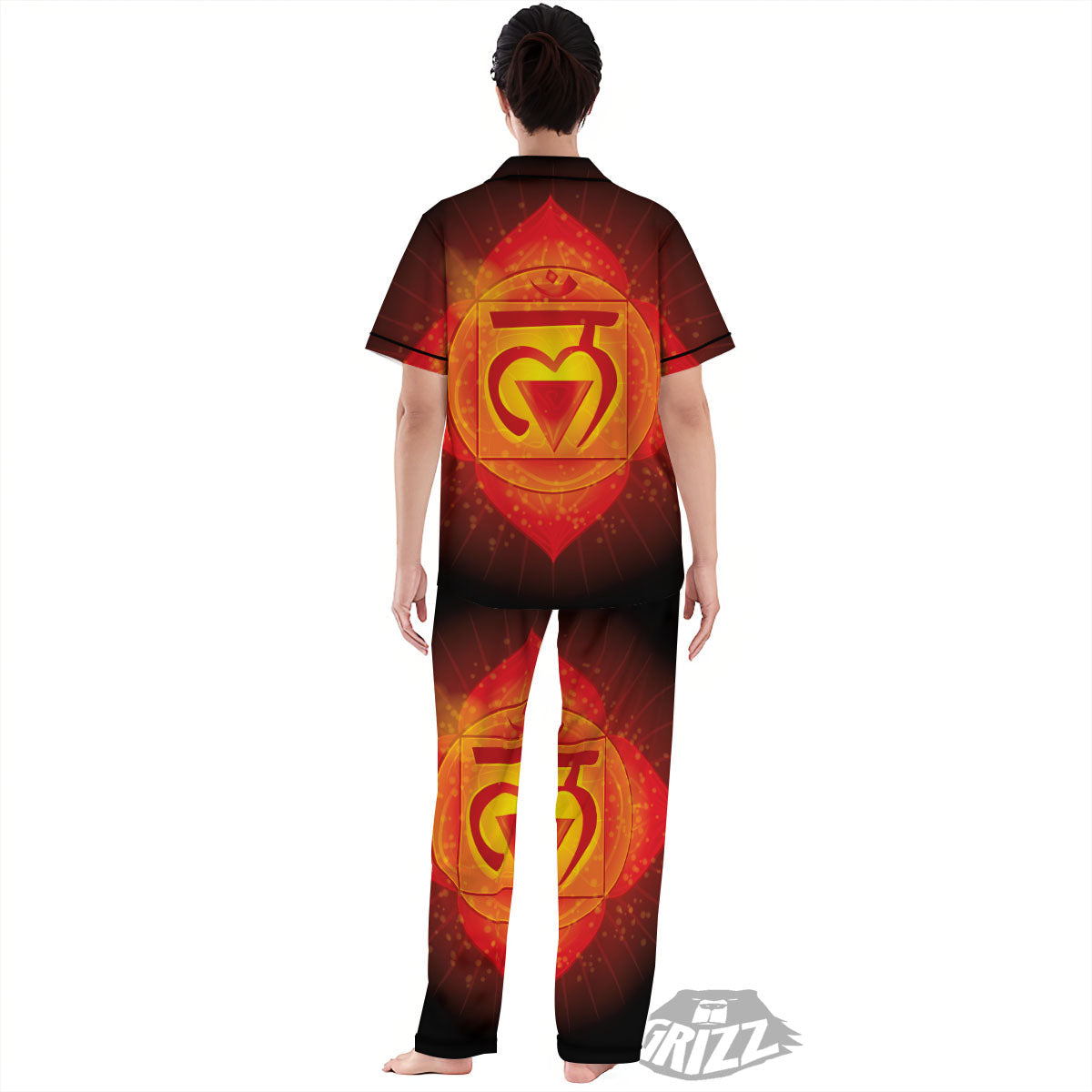 Spiritual Muladhara Chakra Print Women's Pajamas Set-grizzshop