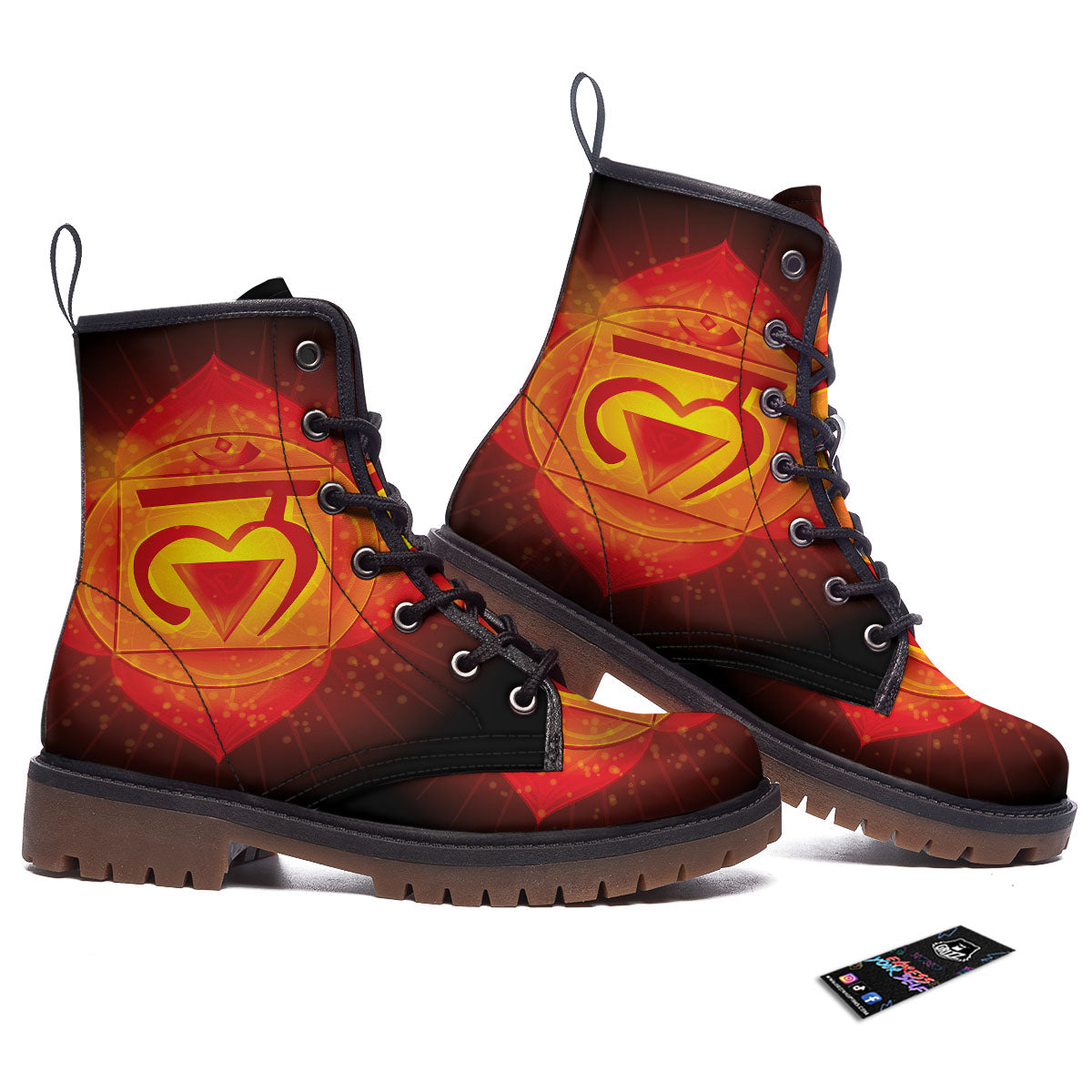 Spiritual Muladhara Chakra Print Work Boots-grizzshop