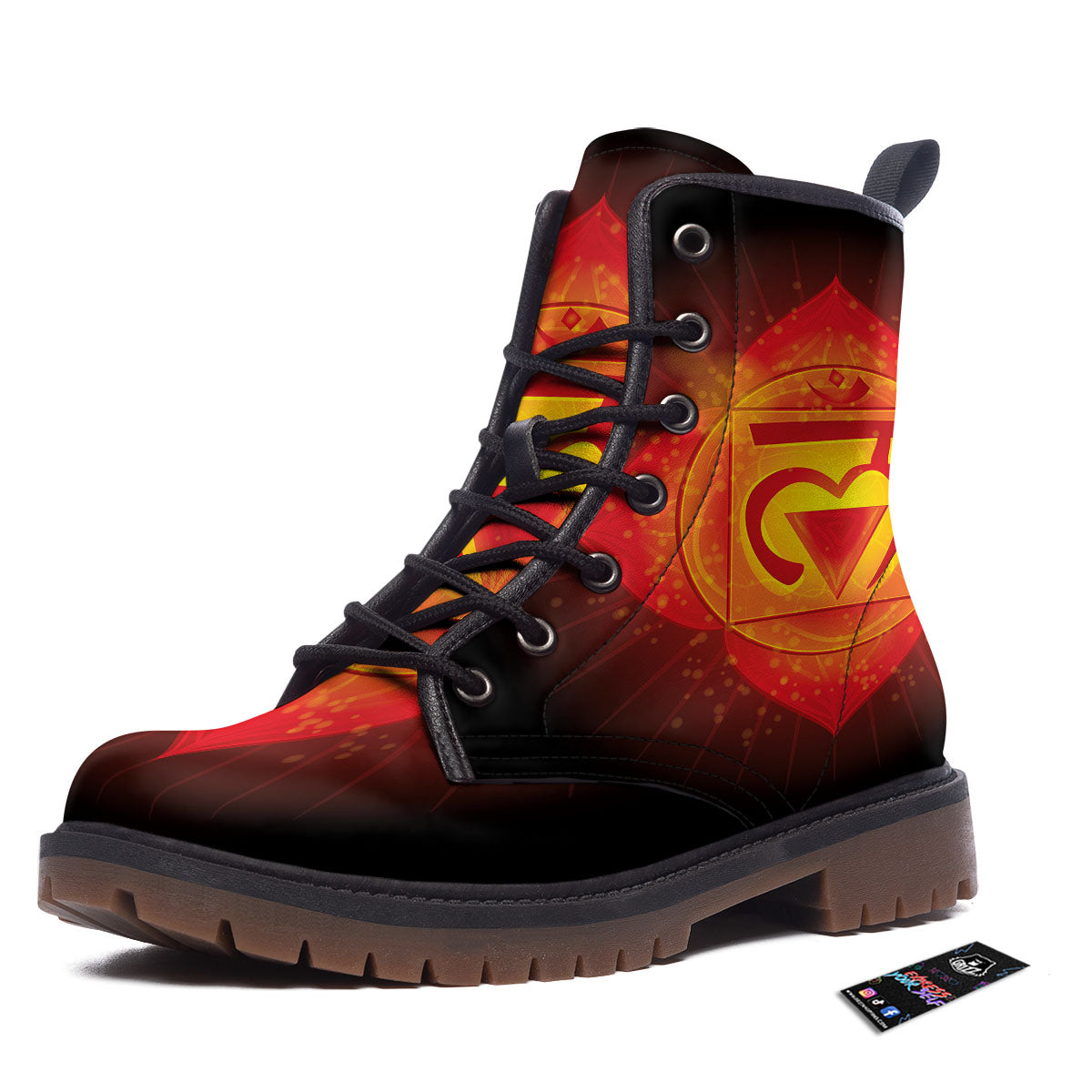 Spiritual Muladhara Chakra Print Work Boots-grizzshop