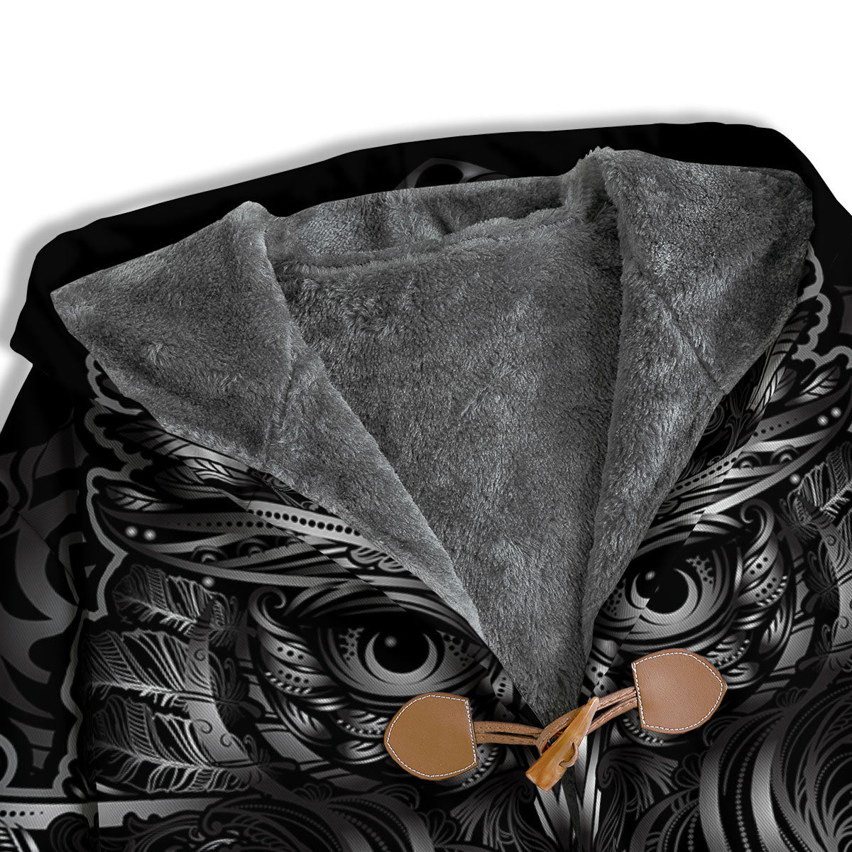 Spiritual Owl Sliver Print Men's Windbreaker Jacket-grizzshop