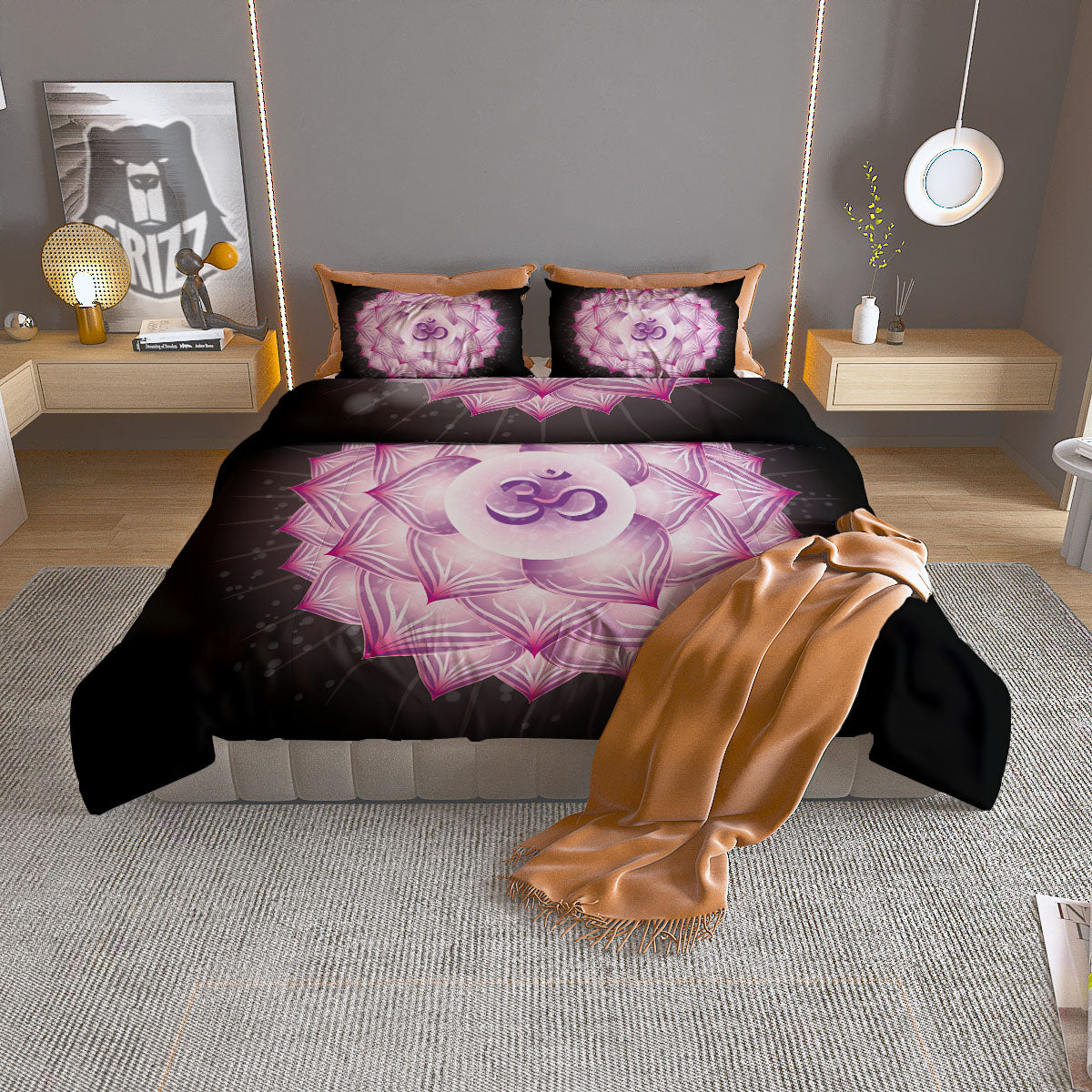 Striped White And Black Print Pattern Duvet Cover Bedding Set