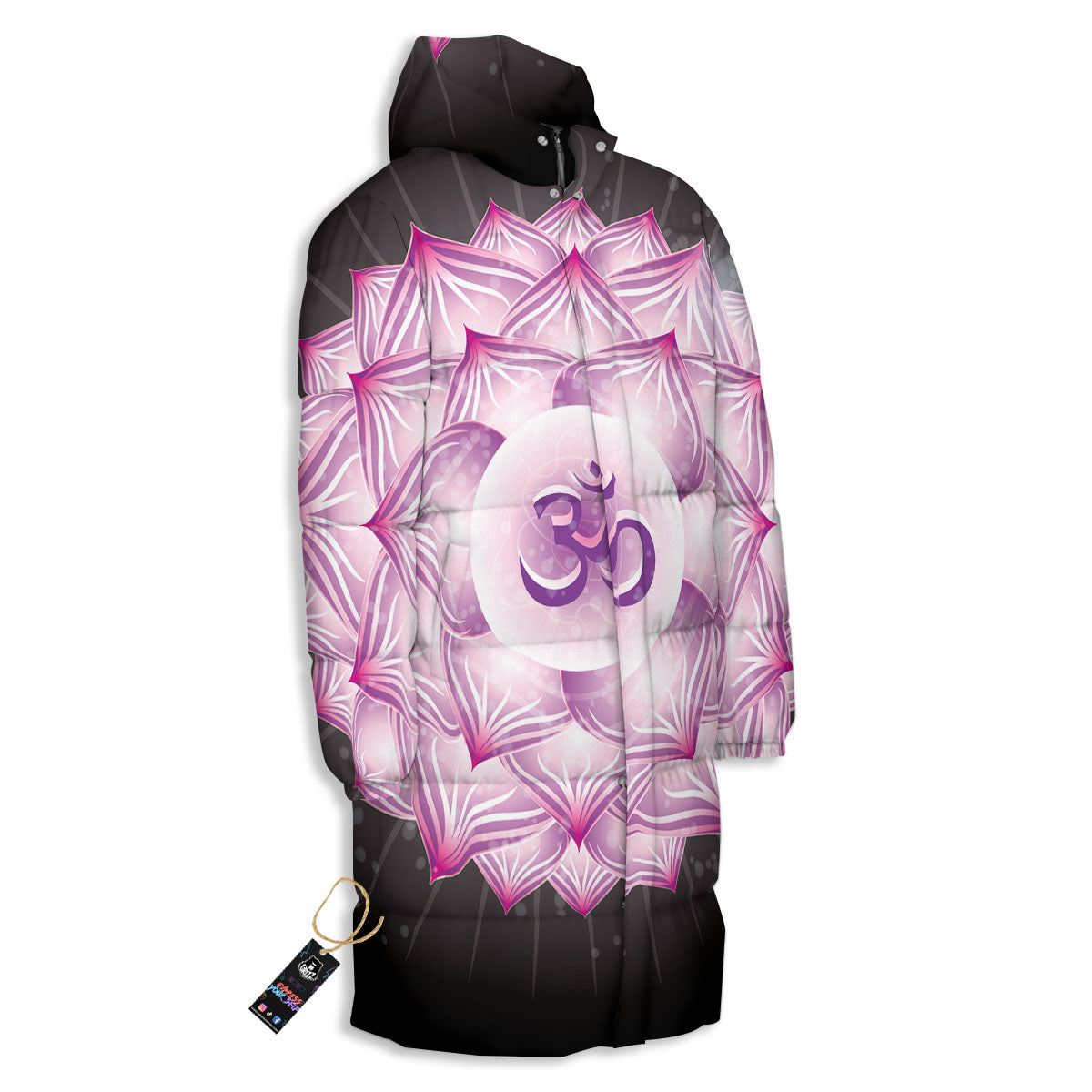 Spiritual Sahasrara Chakra Print Long Down Jacket-grizzshop