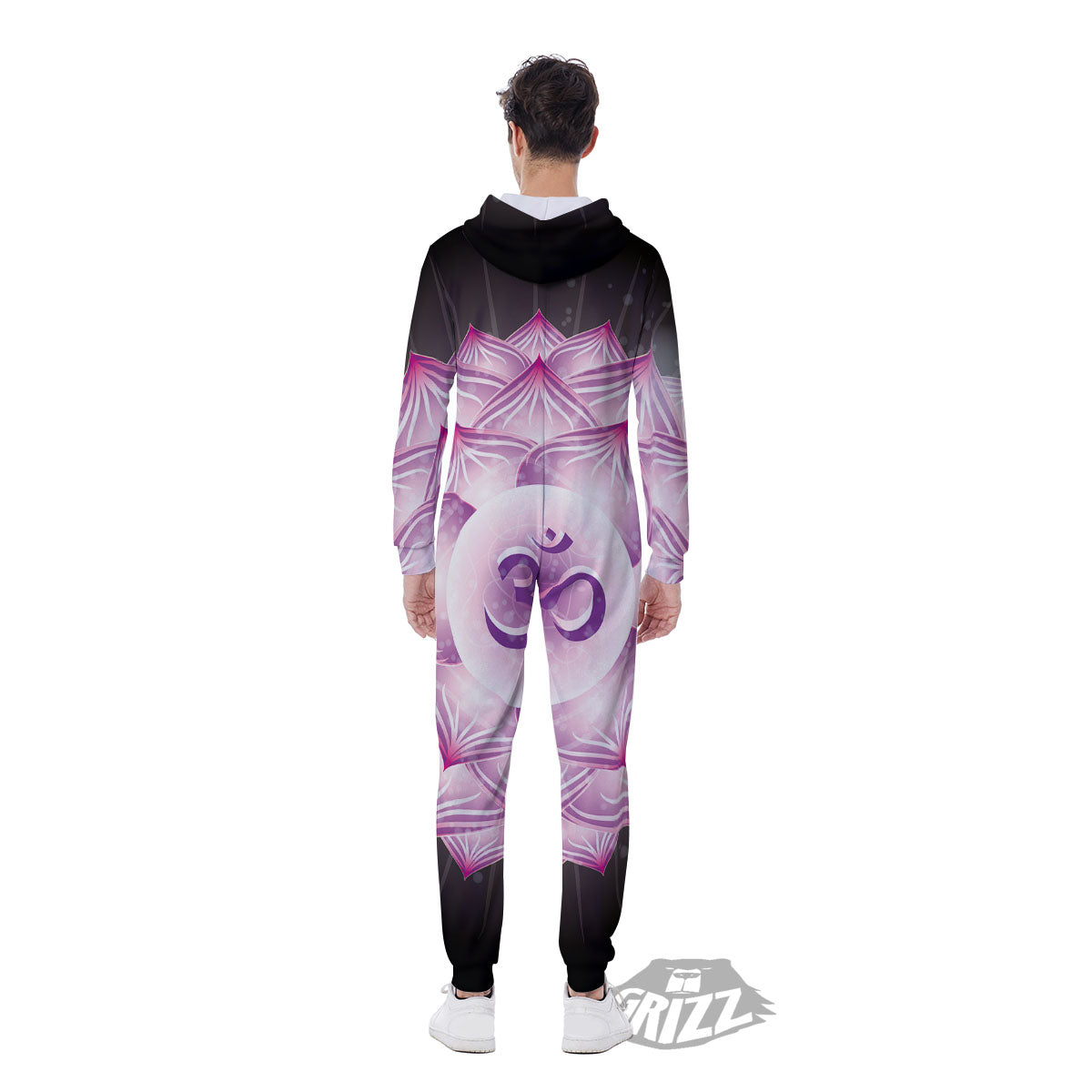 Spiritual Sahasrara Chakra Print Men's Jumpsuit-grizzshop
