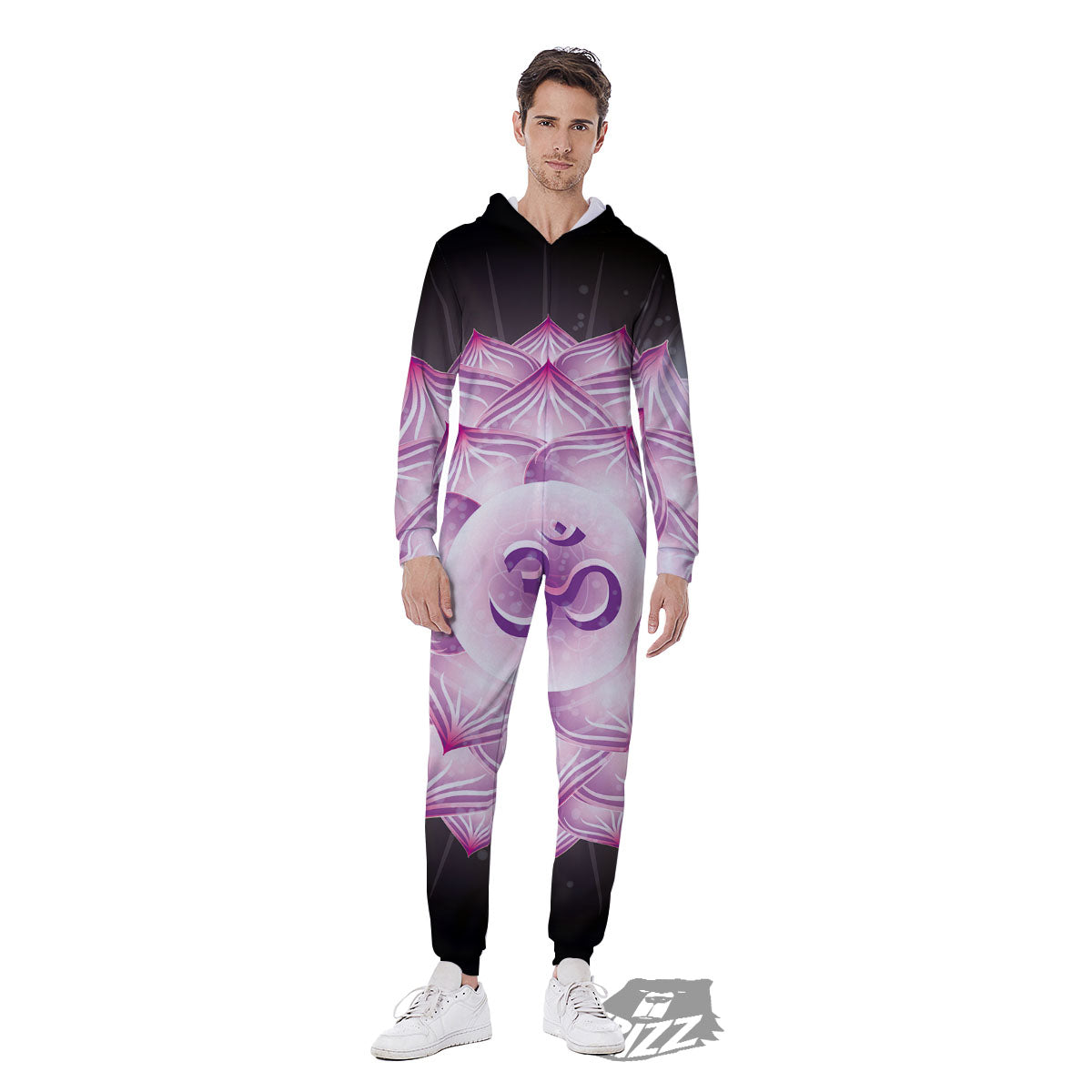 Spiritual Sahasrara Chakra Print Men's Jumpsuit-grizzshop