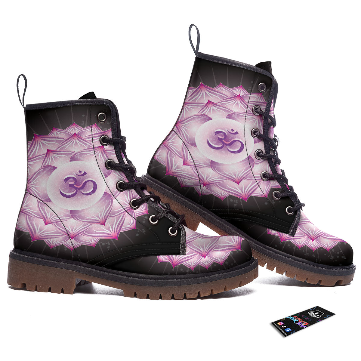 Spiritual Sahasrara Chakra Print Work Boots-grizzshop