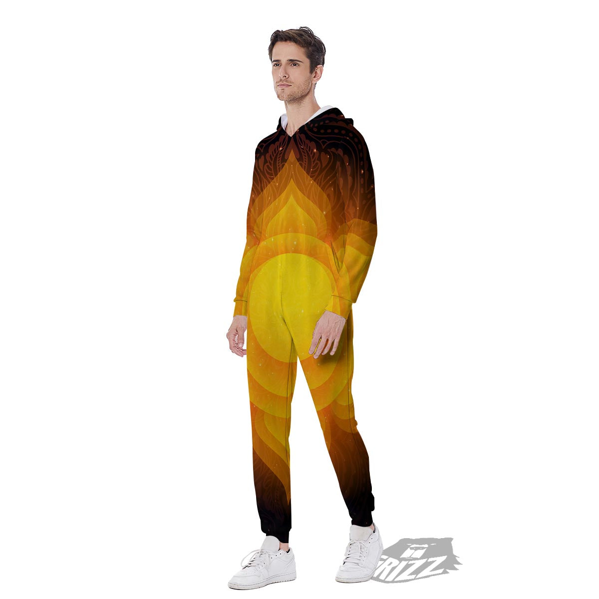 Spiritual Swadhisthana Chakra Print Men's Jumpsuit-grizzshop