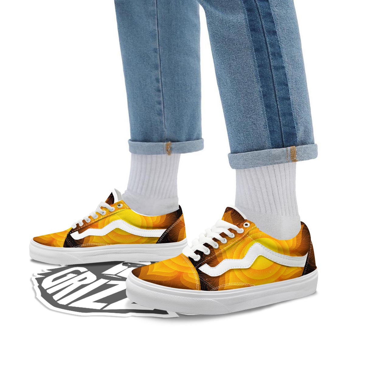 Spiritual Swadhisthana Chakra Print Skate Shoes-grizzshop