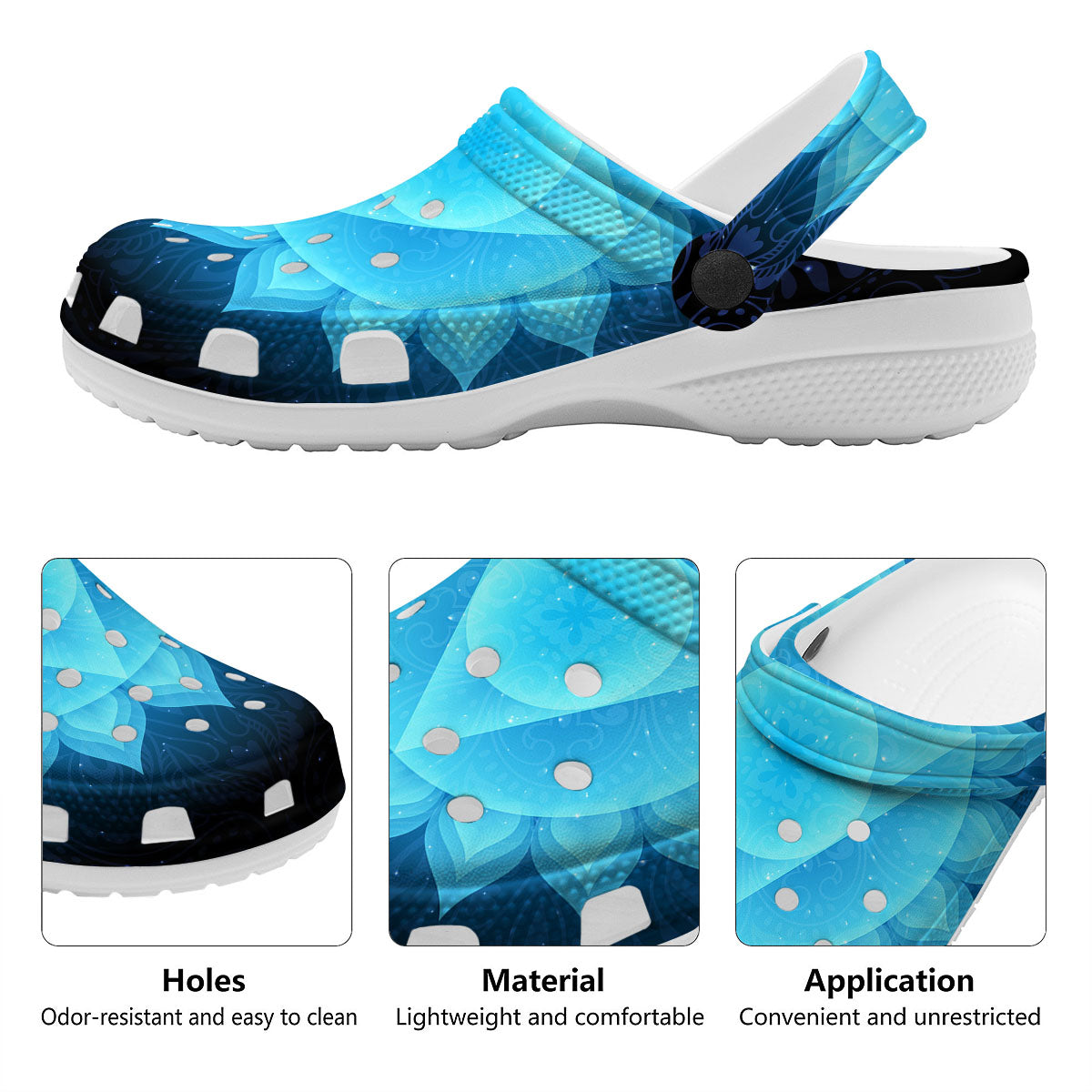 Spiritual Vishuddha Chakra Print Clog-grizzshop