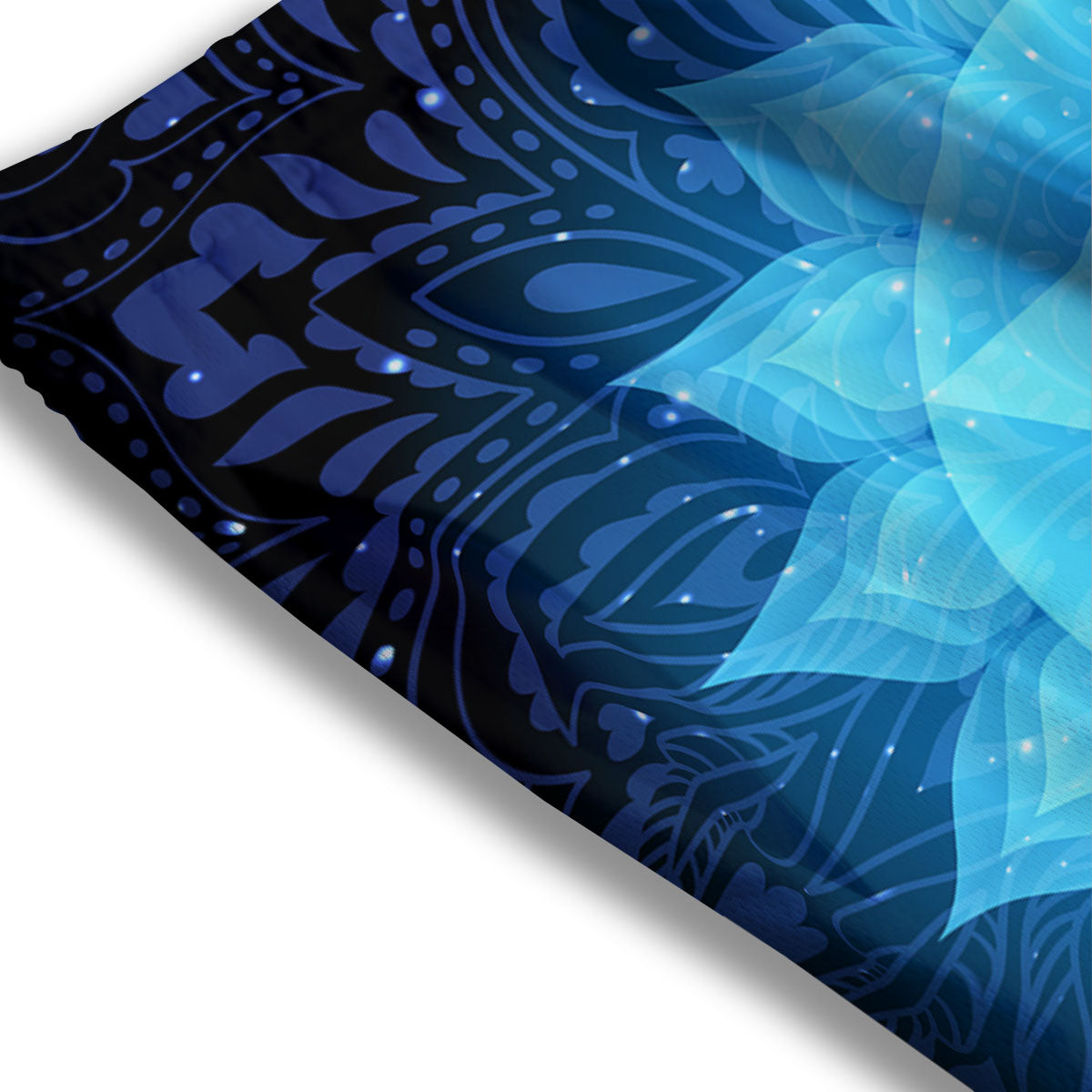Spiritual Vishuddha Chakra Print Mesh Shorts
