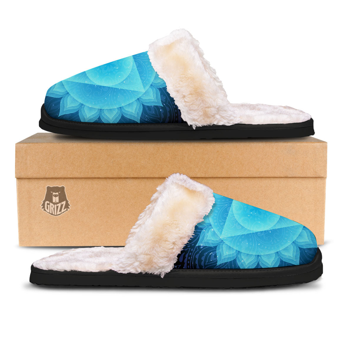 Spiritual Vishuddha Chakra Print Slippers-grizzshop