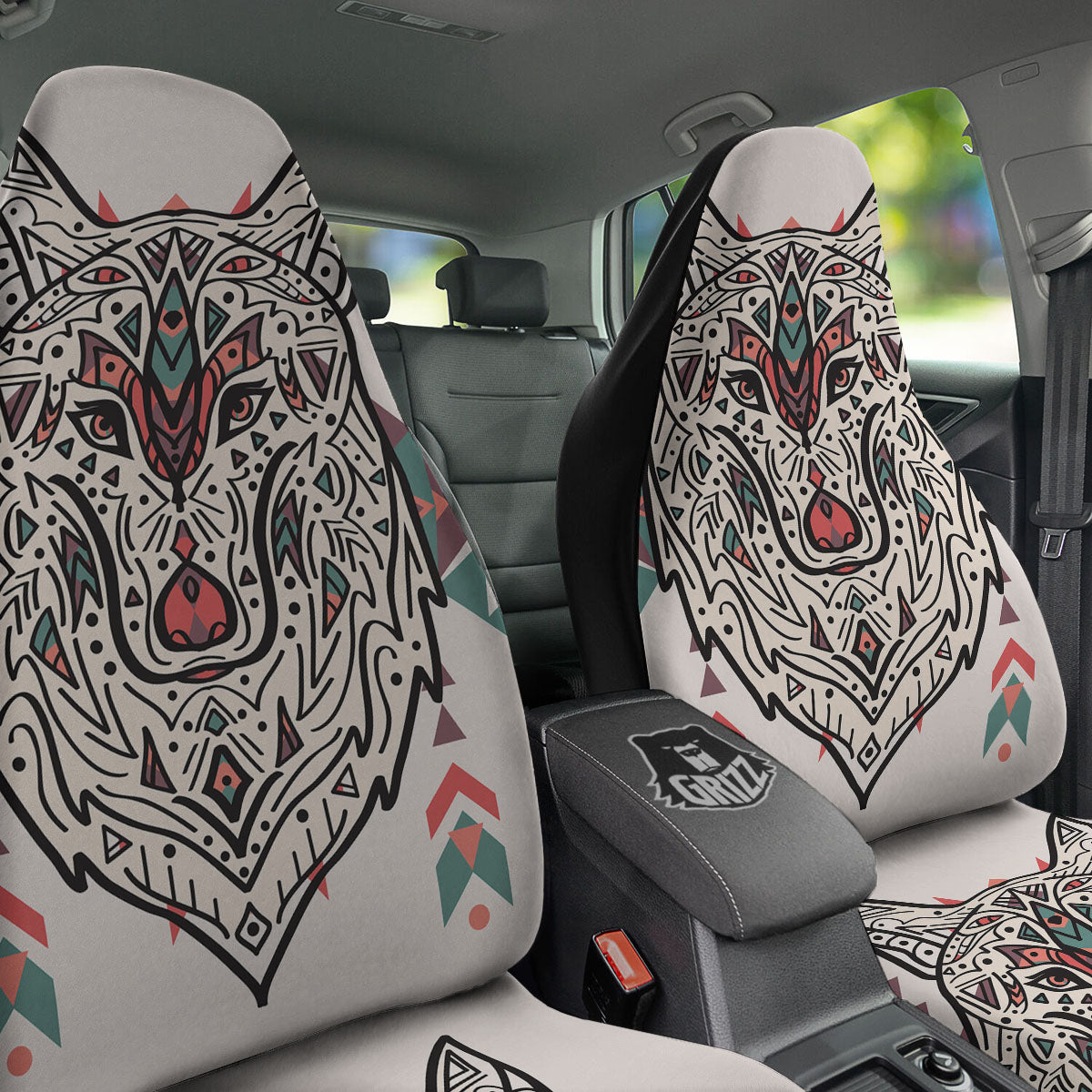 Spiritual Wolf Native American Print Car Seat Covers-grizzshop