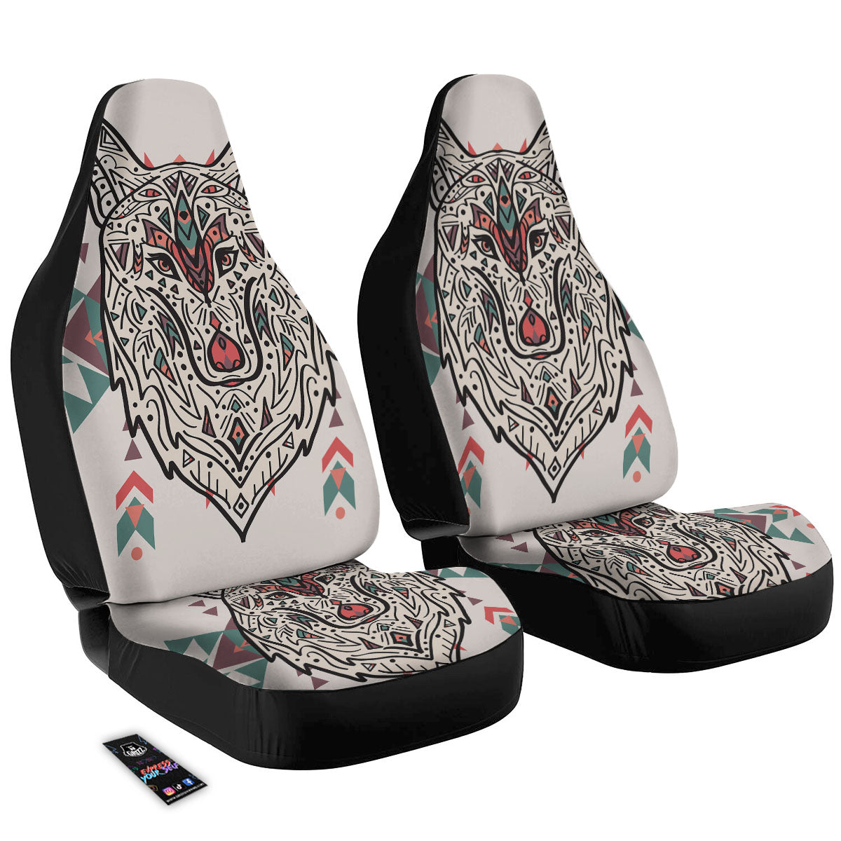 Spiritual Wolf Native American Print Car Seat Covers-grizzshop