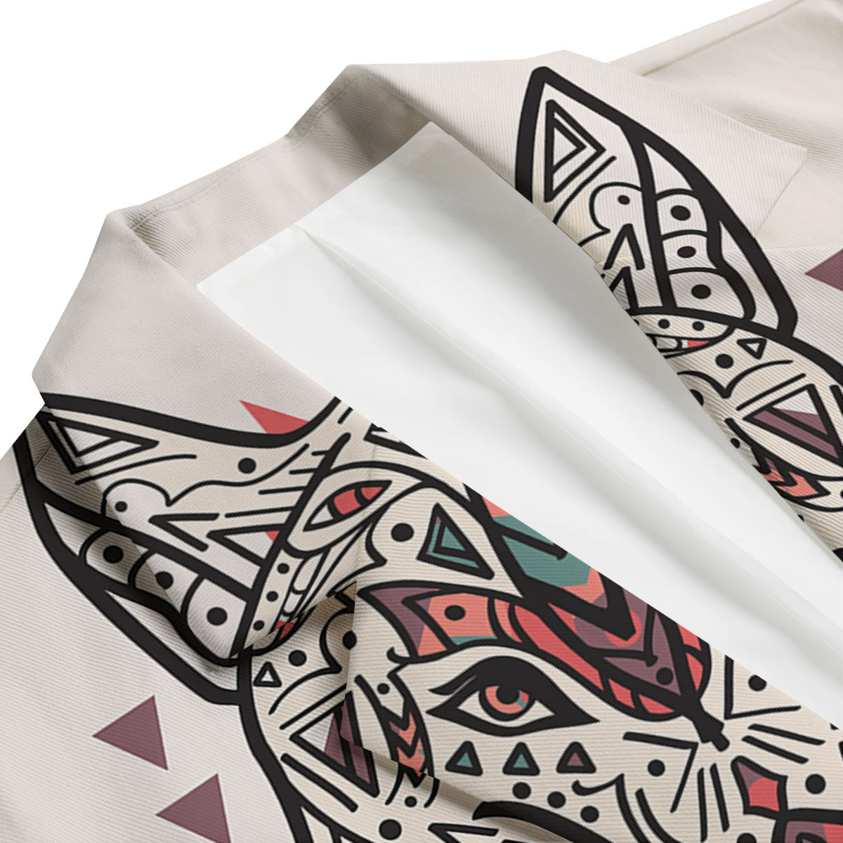 Spiritual Wolf Native American Print Men's Blazer-grizzshop
