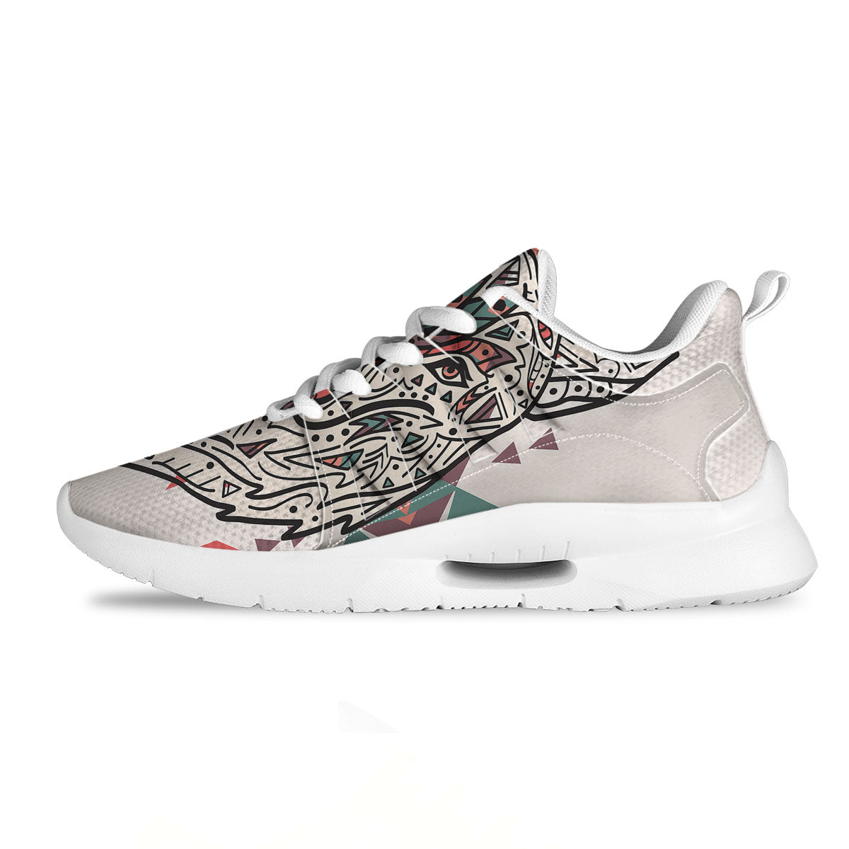 Spiritual Wolf Native American Print Tennis Shoes-grizzshop