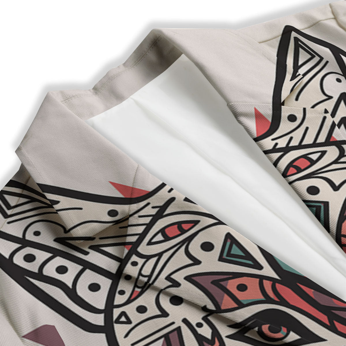 Spiritual Wolf Native American Print Women's Blazer-grizzshop