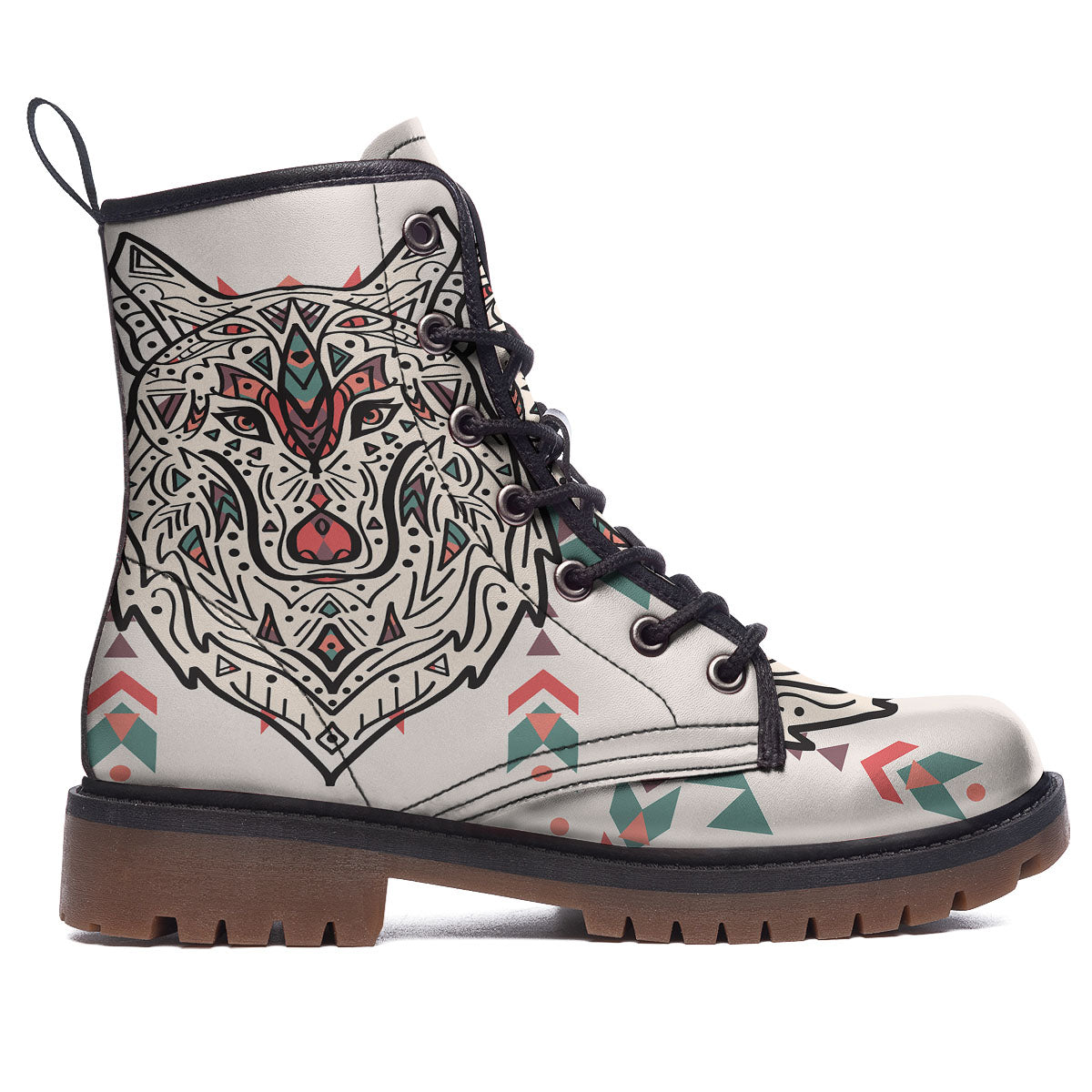 Spiritual Wolf Native American Print Work Boots-grizzshop