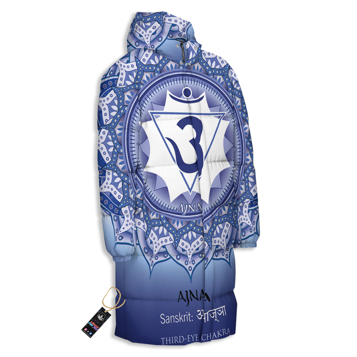 Spiritual Ajna Chakra Print Long Down Jacket