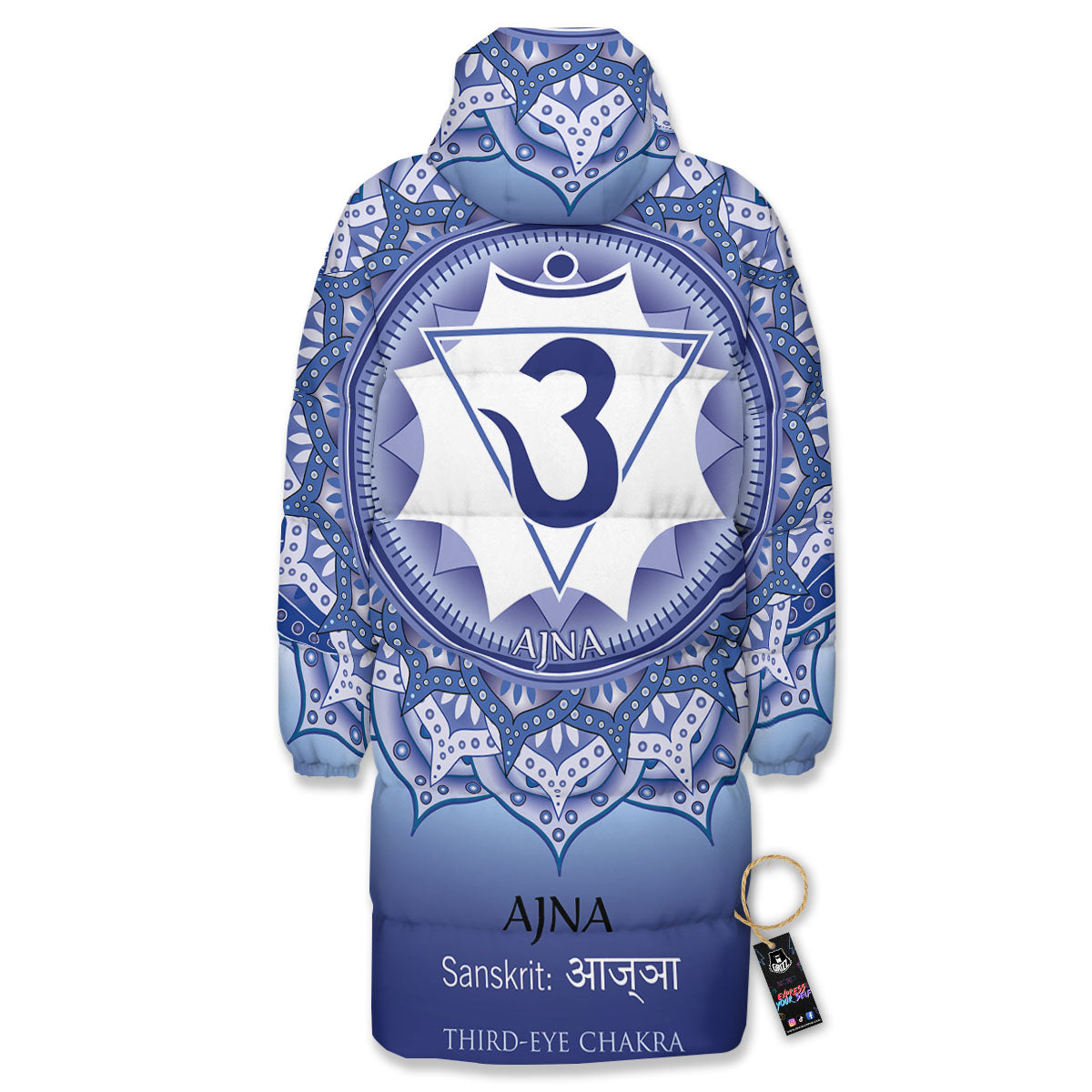 Spiritual Ajna Chakra Print Long Down Jacket