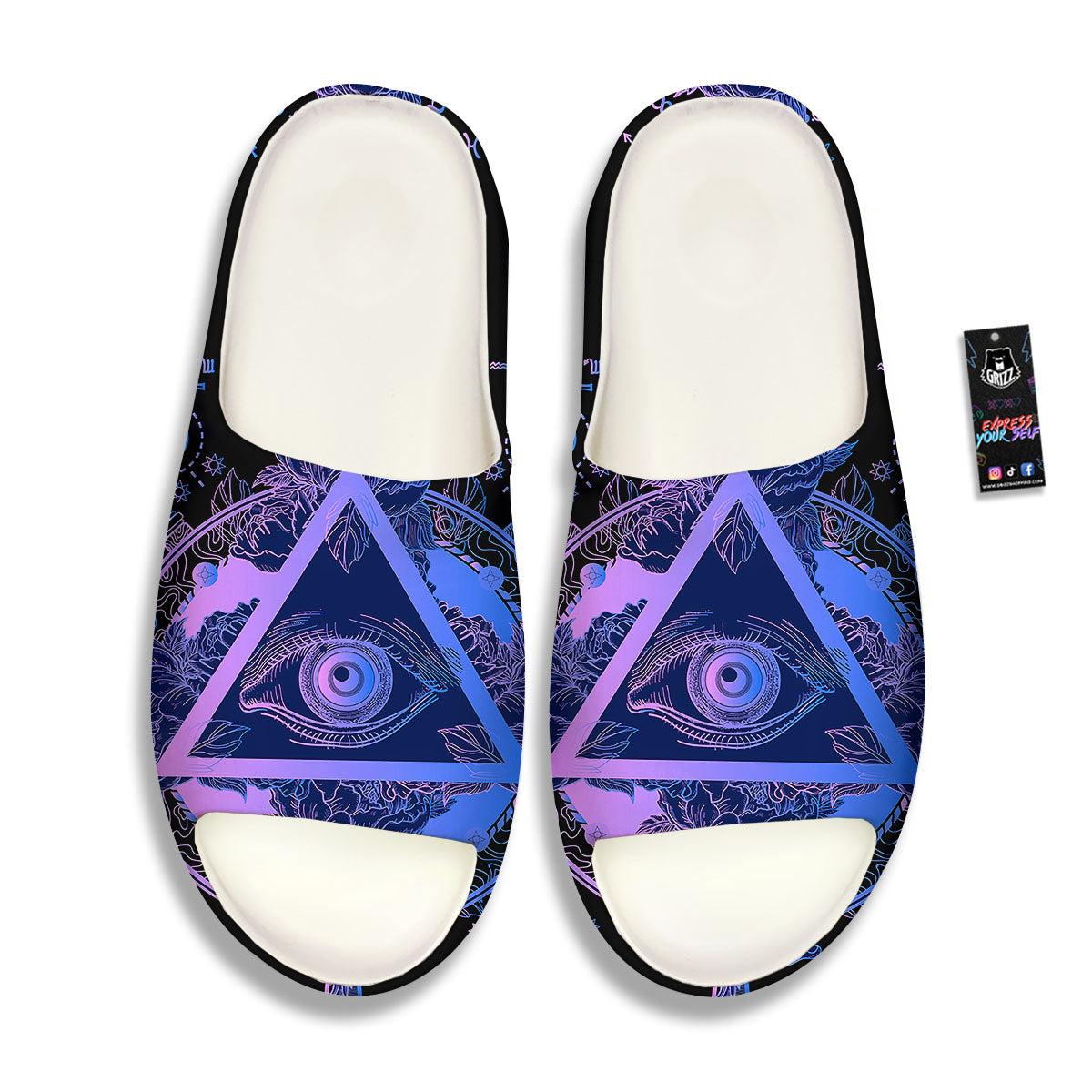 Spiritual Eye Of Providence Print Sandals-grizzshop
