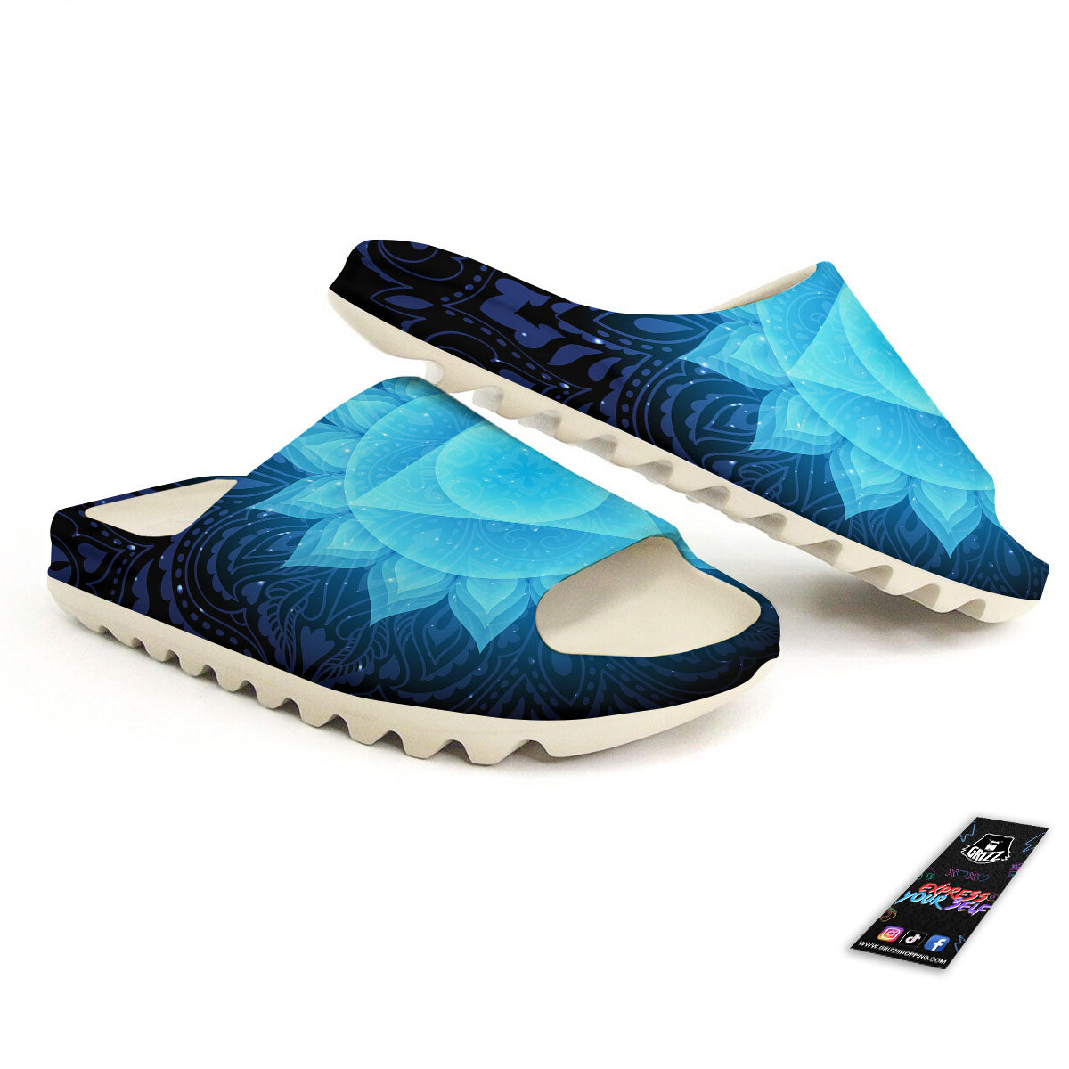 Spiritual Vishuddha Chakra Print Sandals-grizzshop