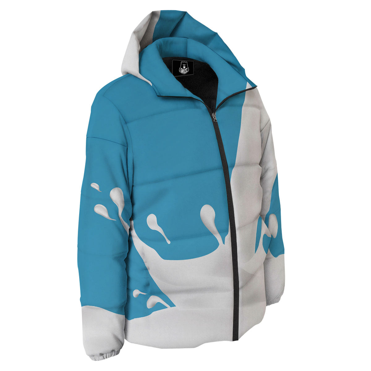Splash Milk Print Down Jacket-grizzshop
