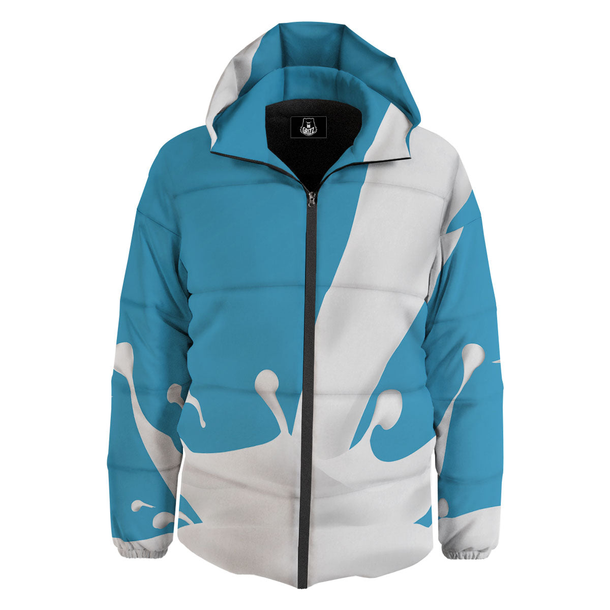 Splash Milk Print Down Jacket-grizzshop
