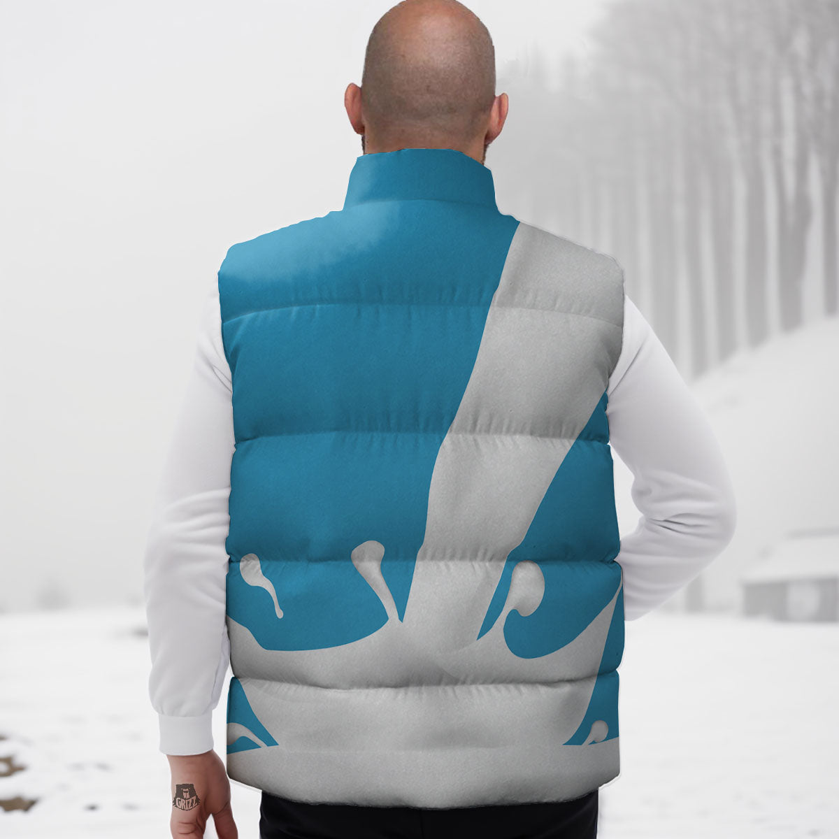 Splash Milk Print Down Vest-grizzshop