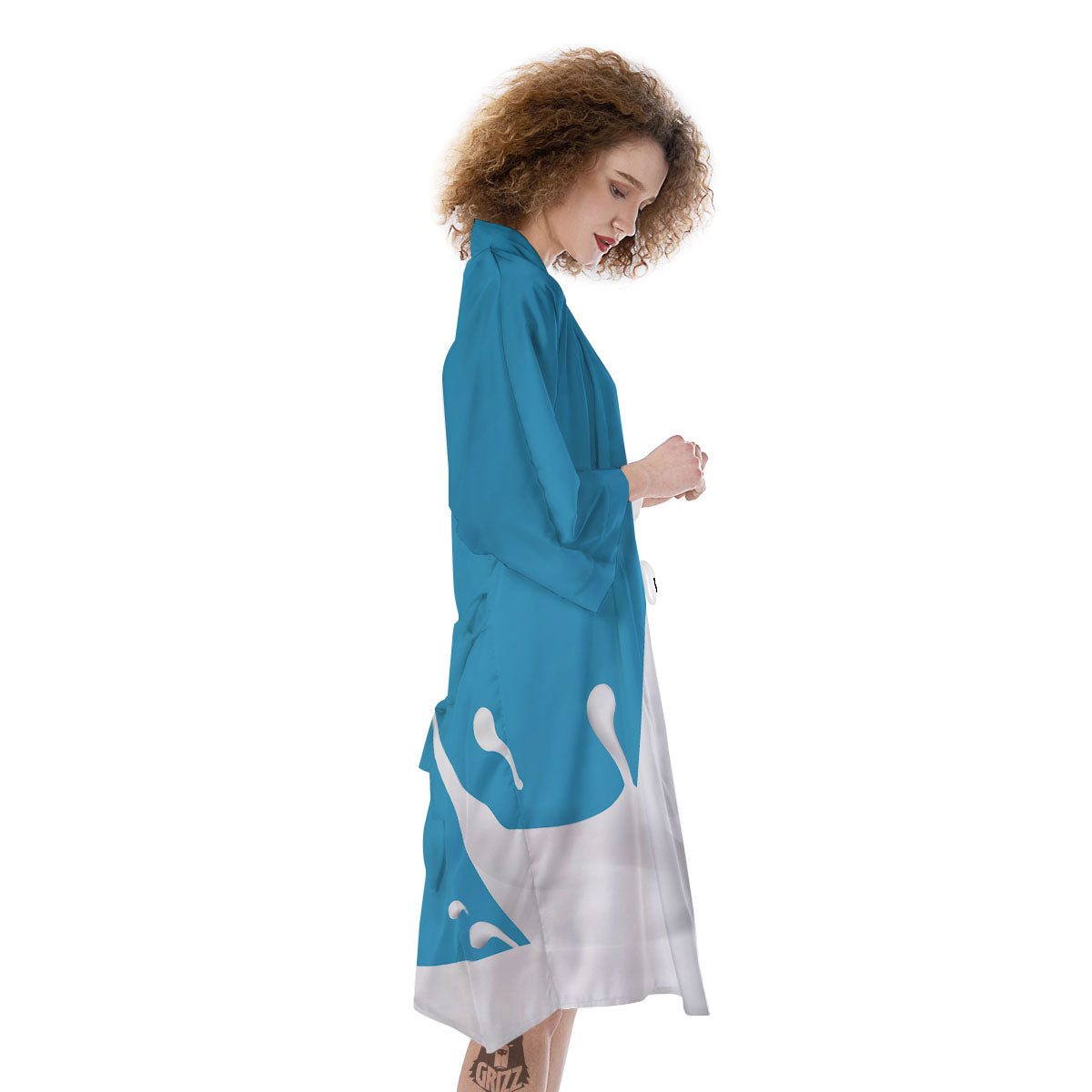 Splash Milk Print Kimono-grizzshop