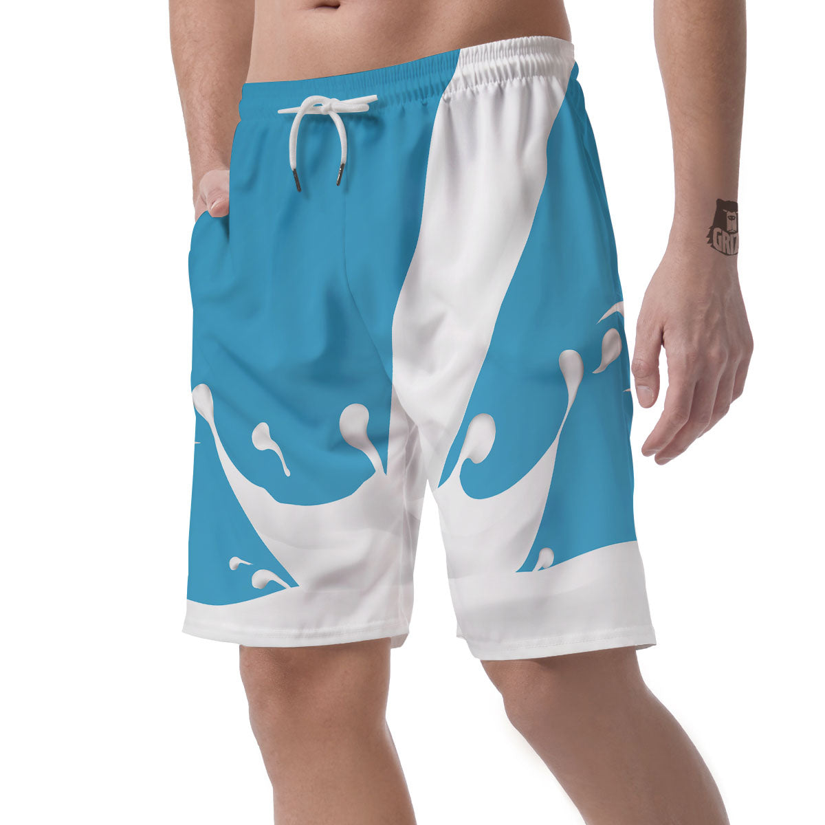Splash Milk Print Men's Shorts-grizzshop
