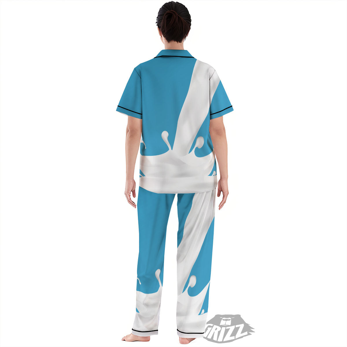 Splash Milk Print Women's Pajamas Set-grizzshop