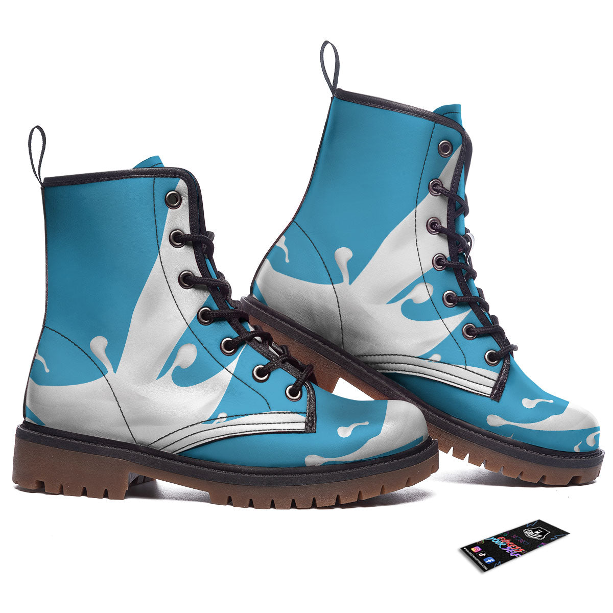 Splash Milk Print Work Boots-grizzshop