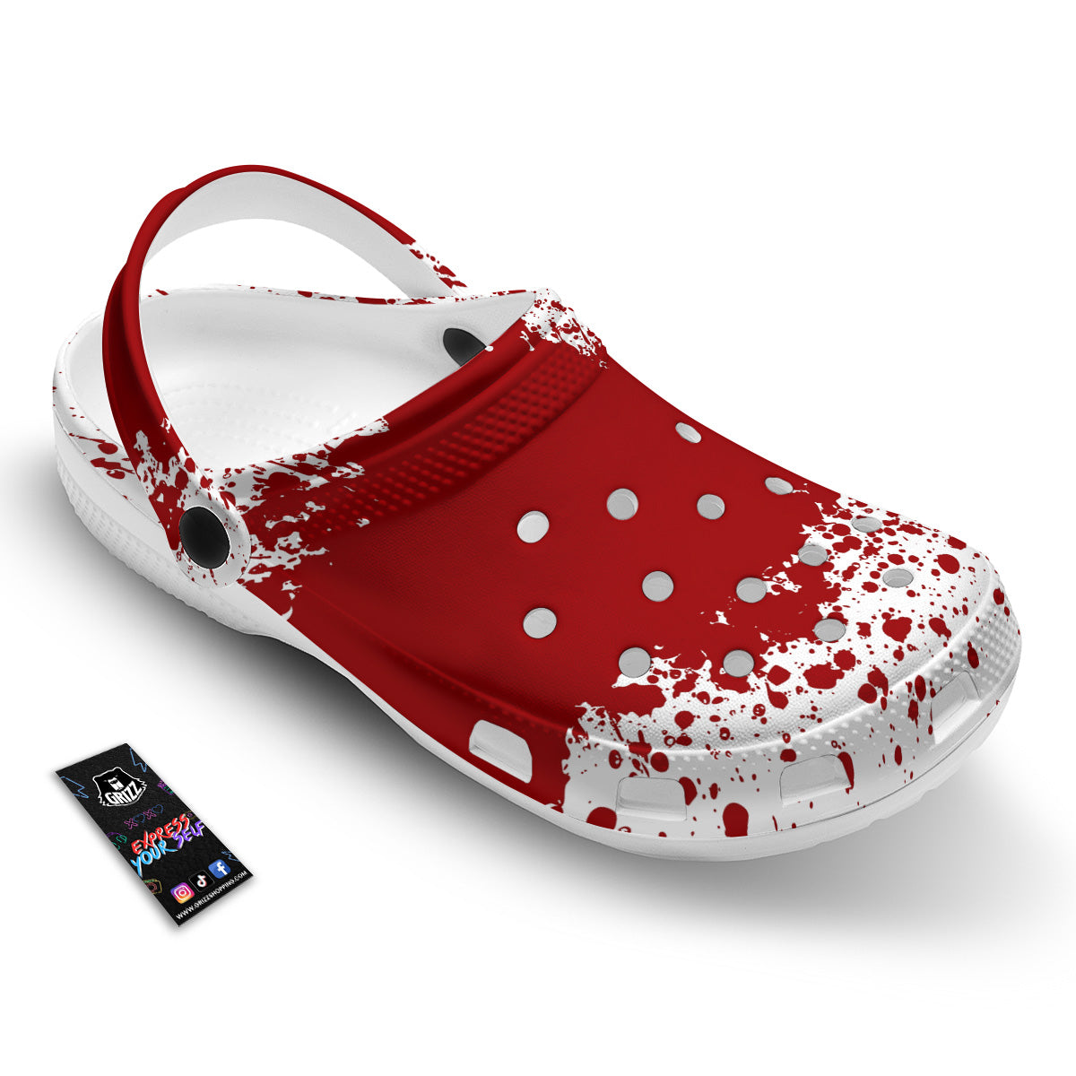 Splashed Blood Print Clog-grizzshop
