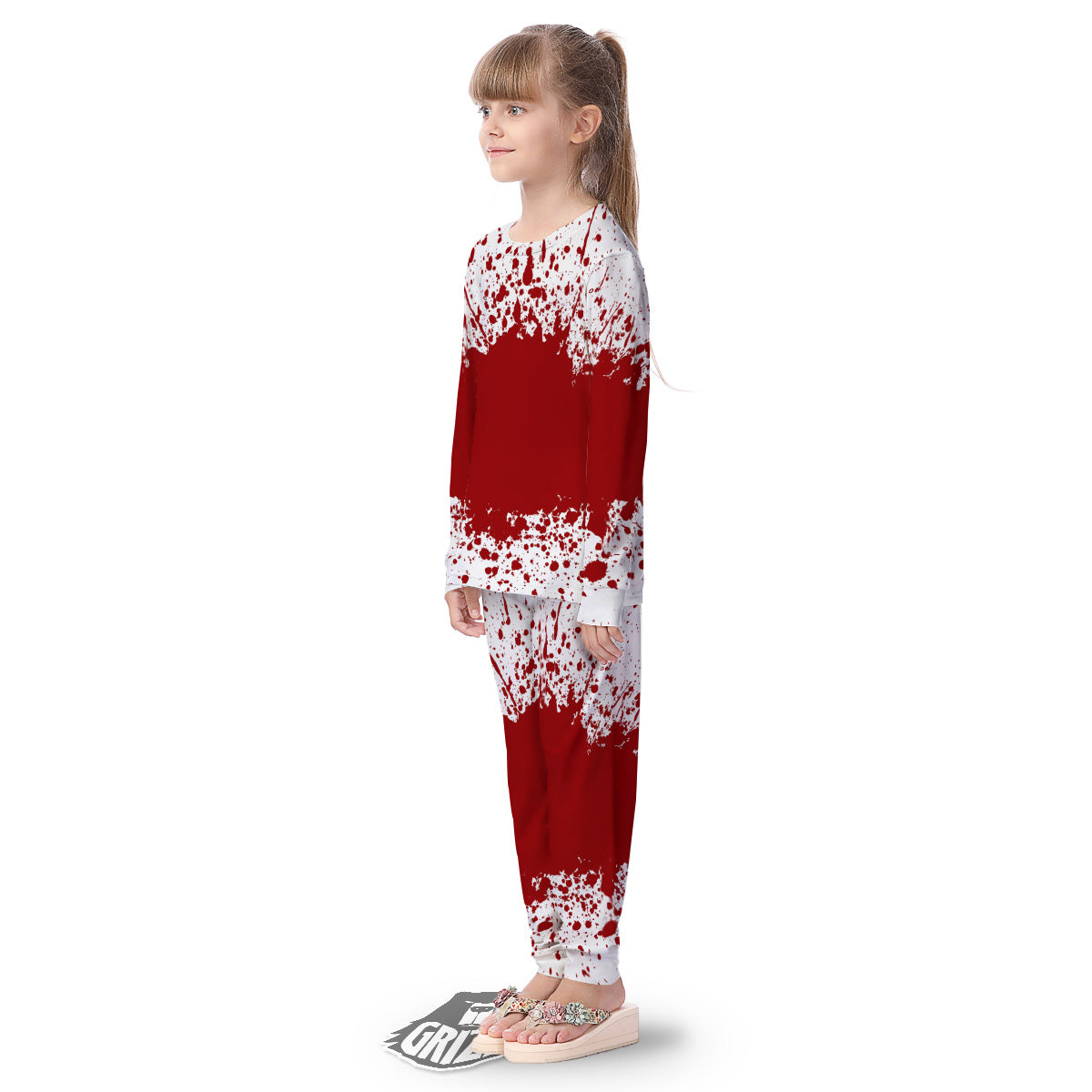 Splashed Blood Print Kid's Pajamas-grizzshop