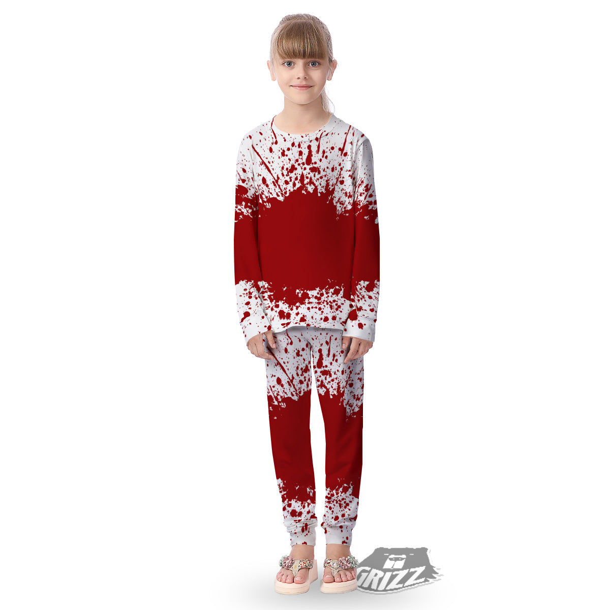Splashed Blood Print Kid's Pajamas-grizzshop