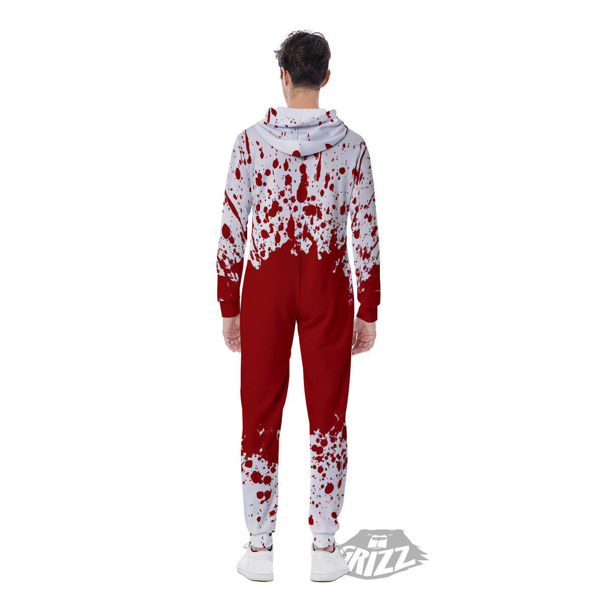 Splashed Blood Print Men's Jumpsuit-grizzshop