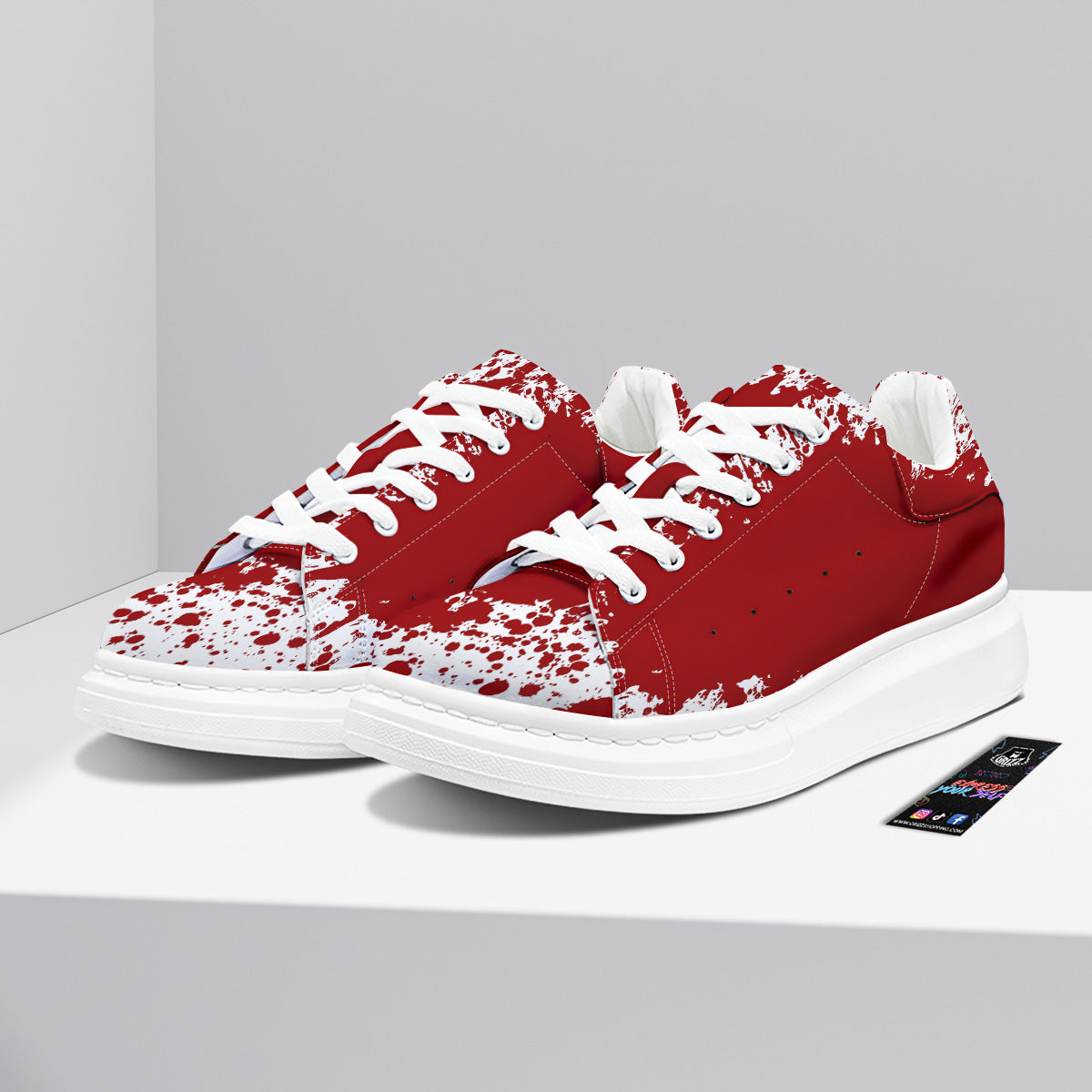 Splashed Blood Print Platform Shoes-grizzshop