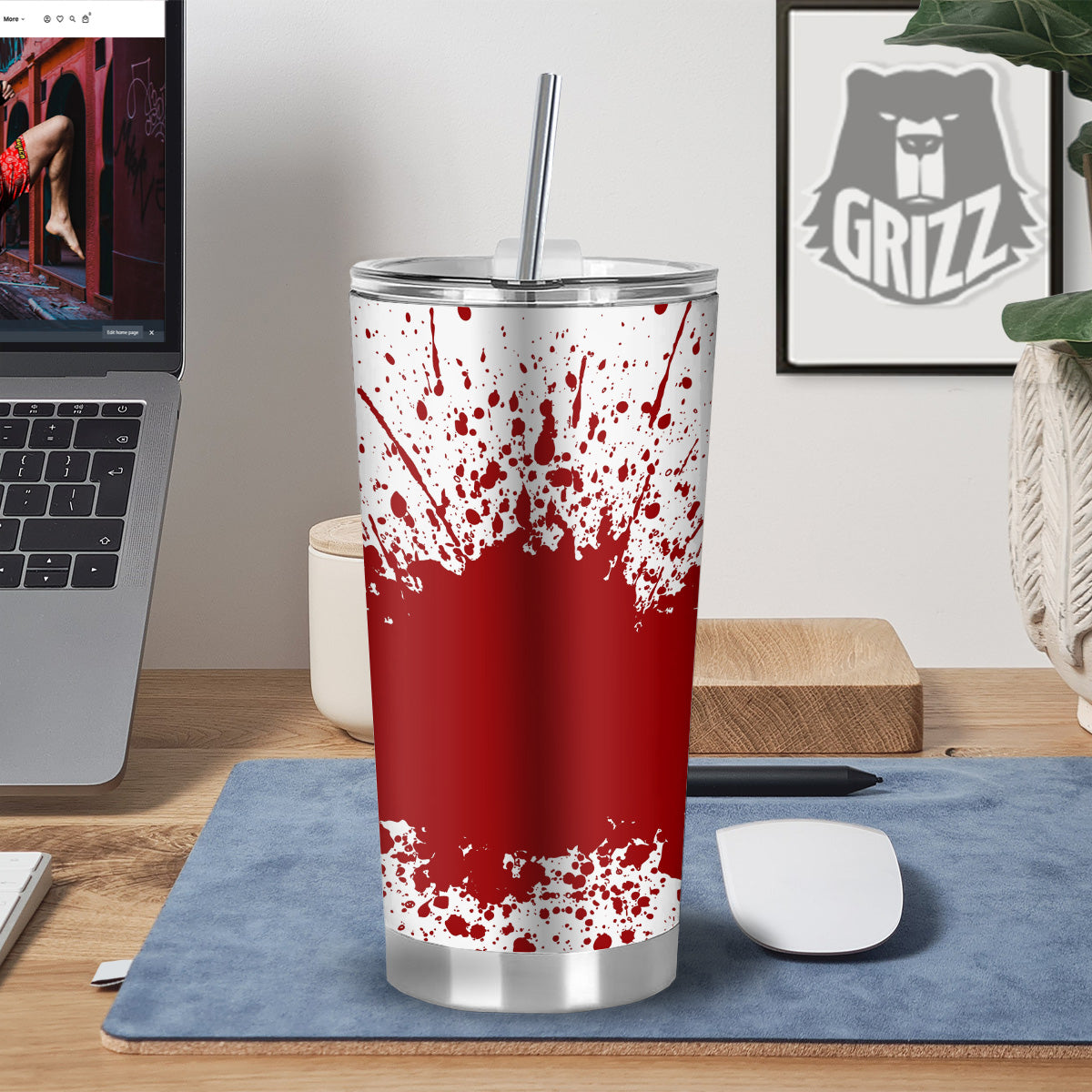 Splashed Blood Print Tumbler-grizzshop