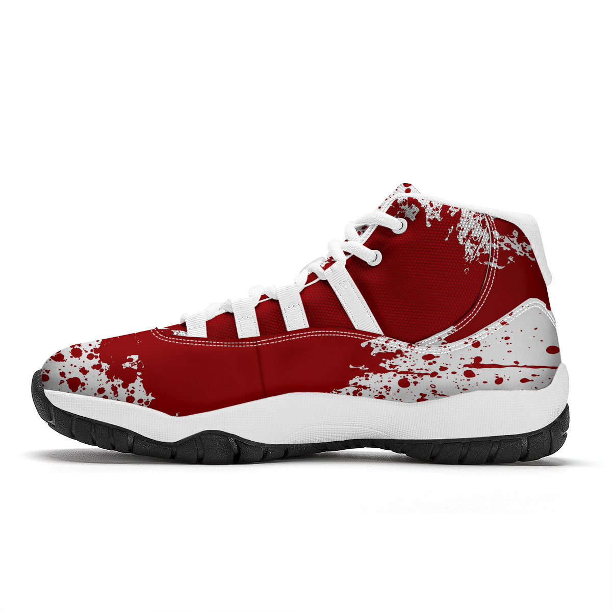 Splashed Blood Print White Bball Shoes-grizzshop