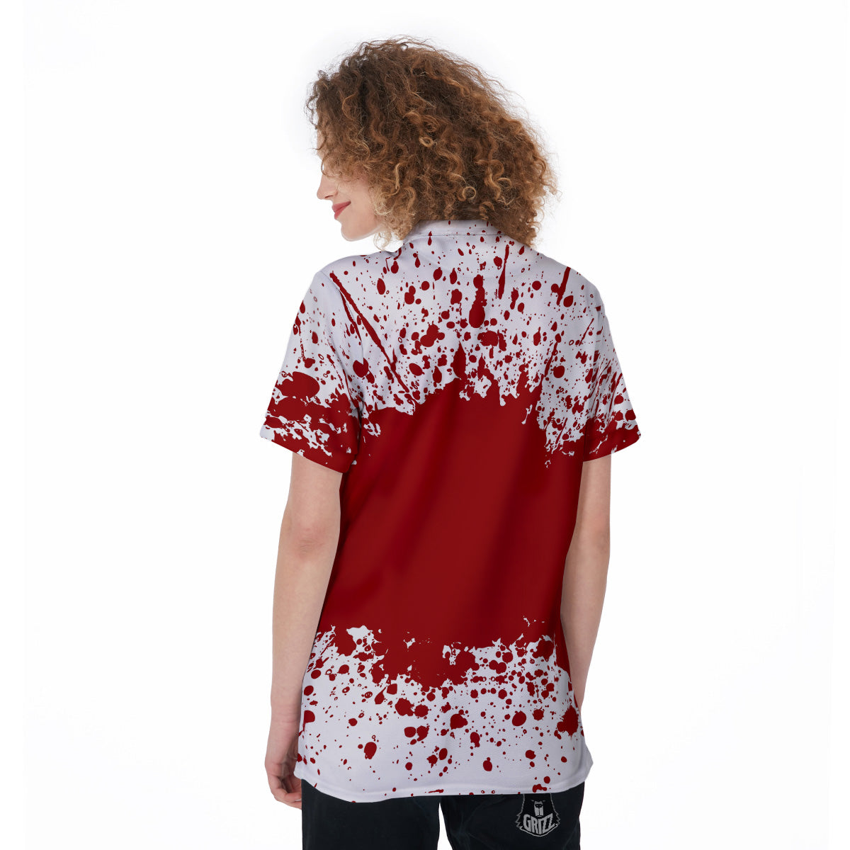 Splashed Blood Print Women's Golf Shirts-grizzshop