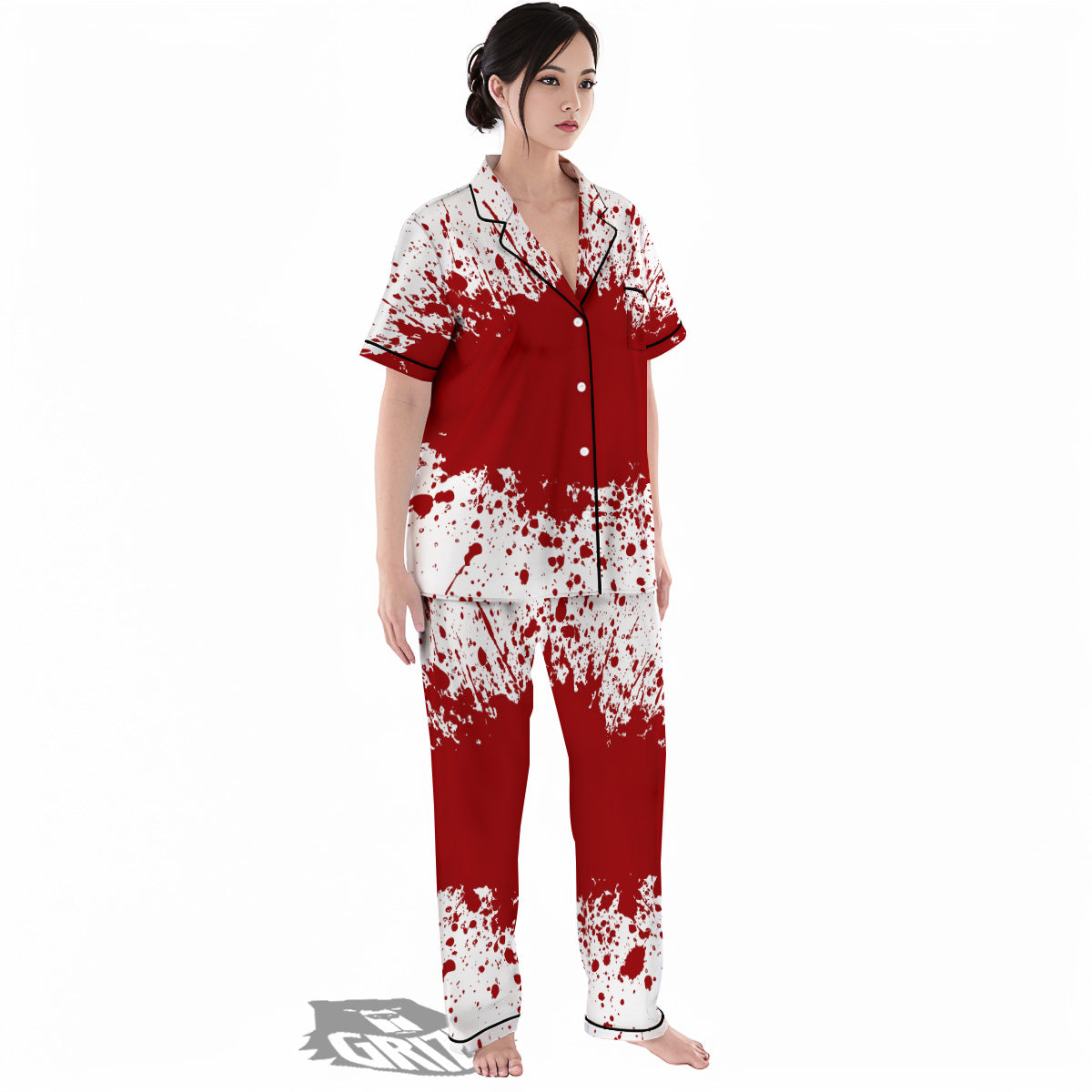 Splashed Blood Print Women's Pajamas Set-grizzshop