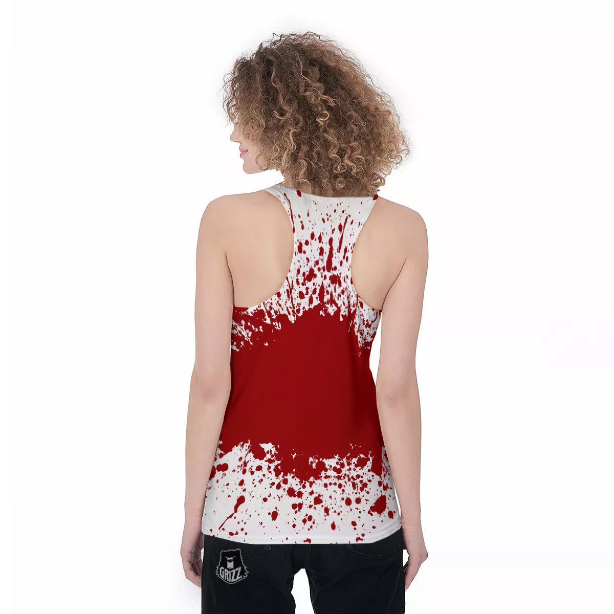 Splashed Blood Print Women's Racerback Tank Top-grizzshop