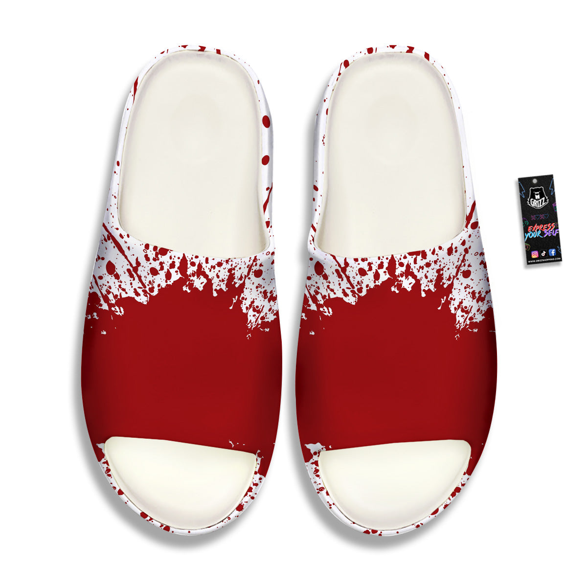 Splashed Blood Print Sandals-grizzshop