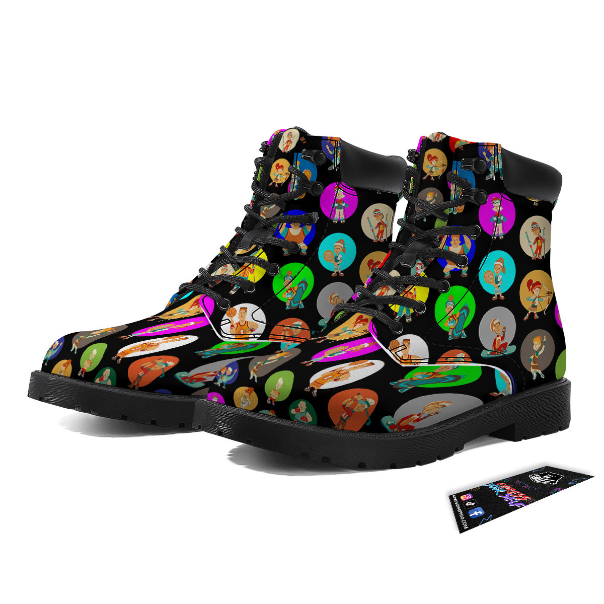 Sport Colorful Print Pattern Boots-grizzshop