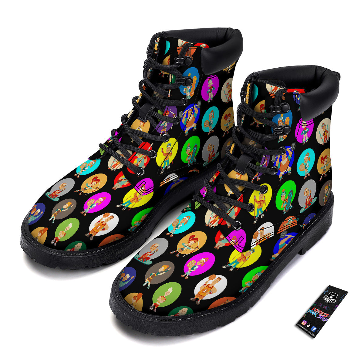 Sport Colorful Print Pattern Boots-grizzshop