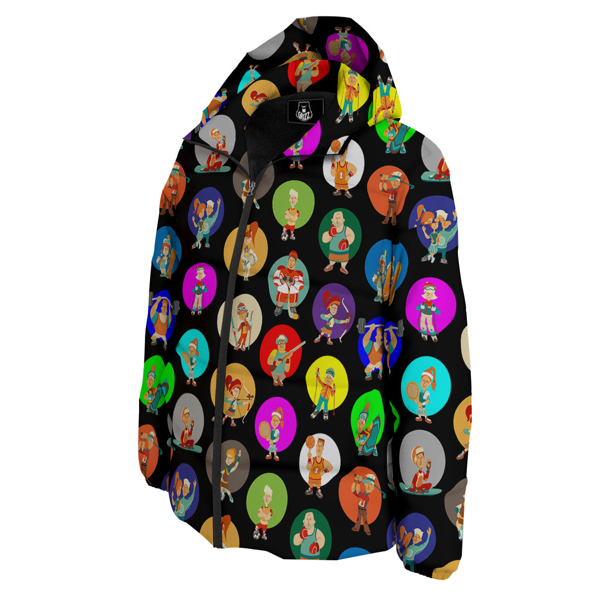 Sport Colorful Print Pattern Down Jacket-grizzshop