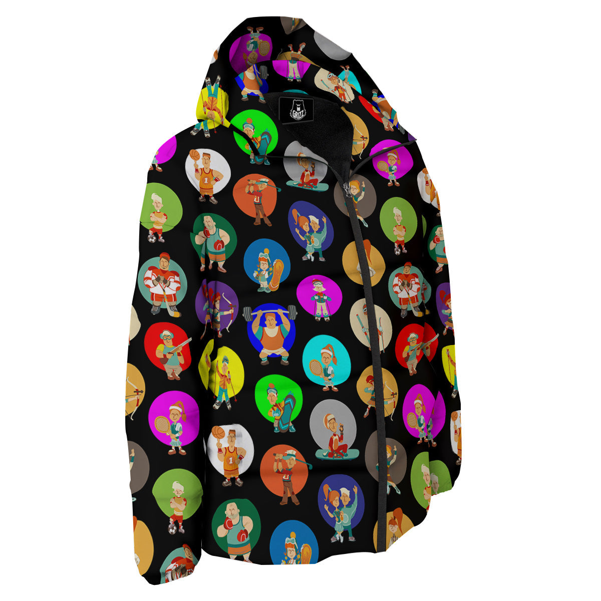 Sport Colorful Print Pattern Down Jacket-grizzshop