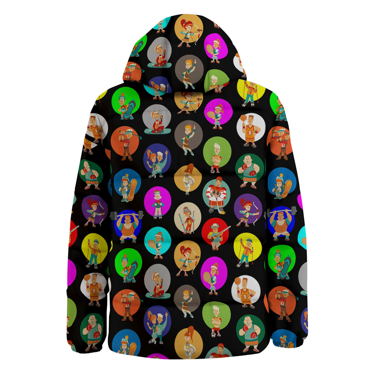 Sport Colorful Print Pattern Down Jacket-grizzshop