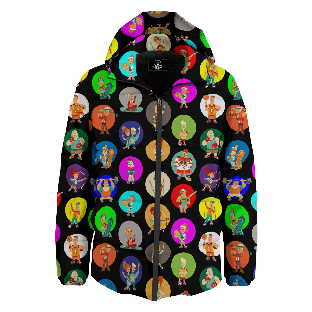 Sport Colorful Print Pattern Down Jacket-grizzshop
